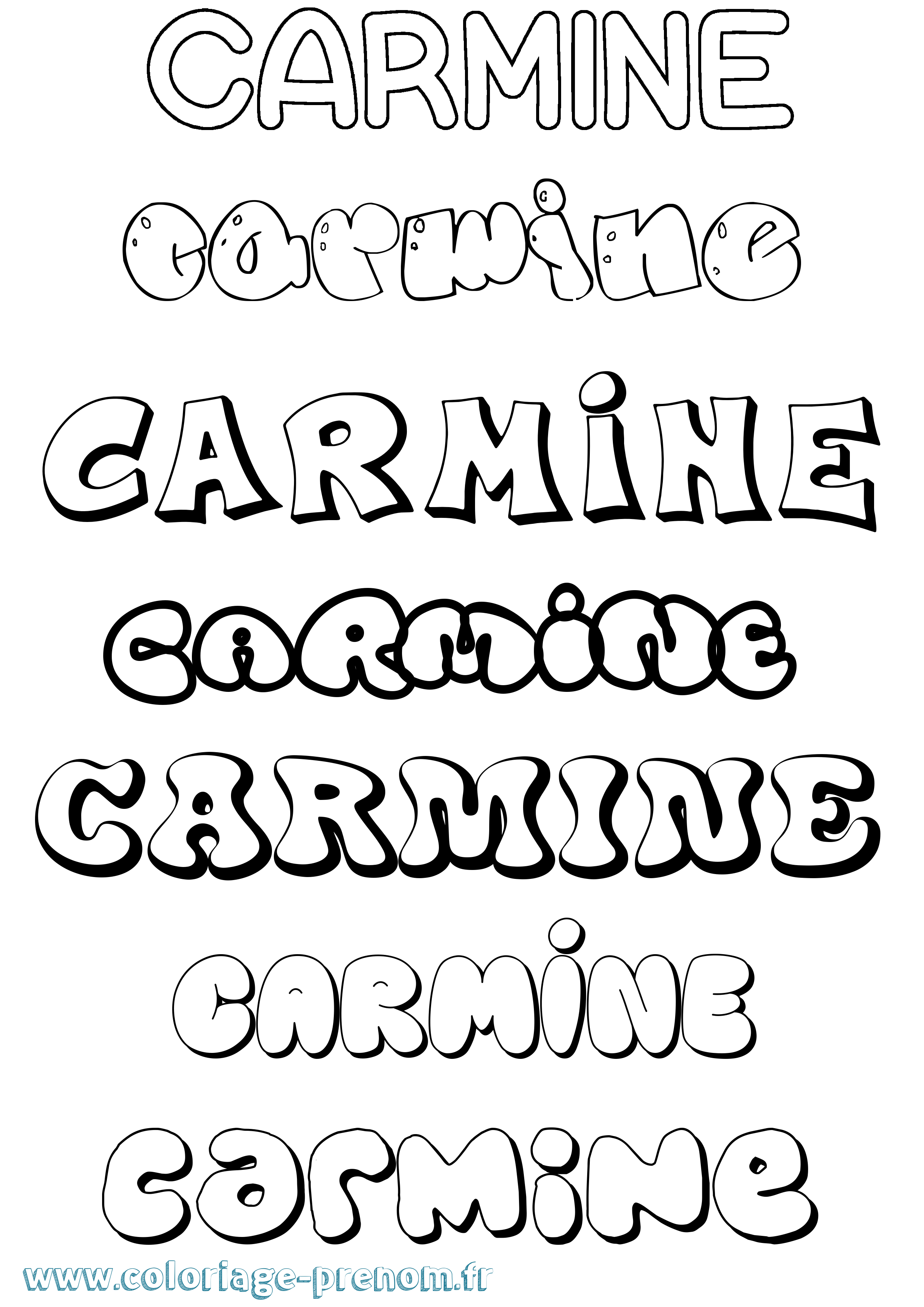 Coloriage Carmine Bubble Coloriage prénom Carmine Bubble