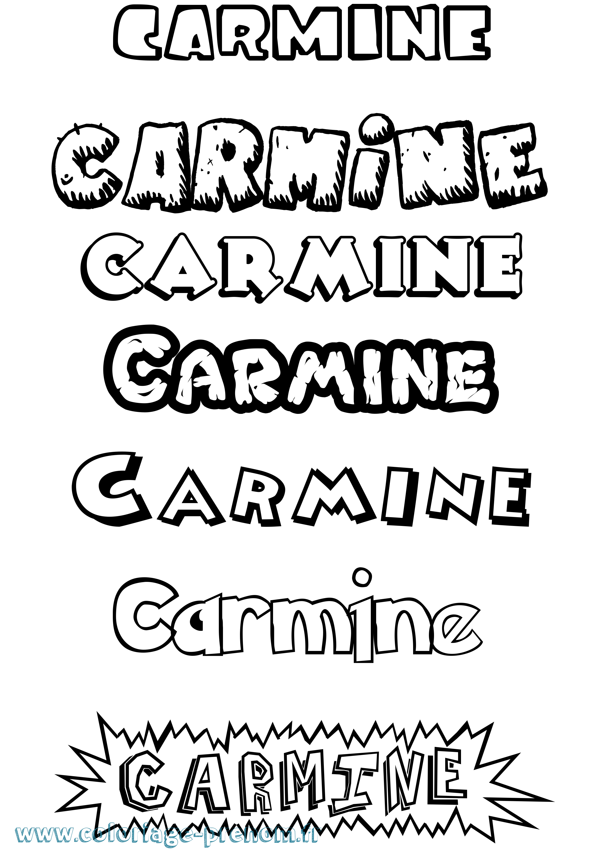 Coloriage Carmine Dessin Animé Coloriage prénom Carmine Dessin Animé