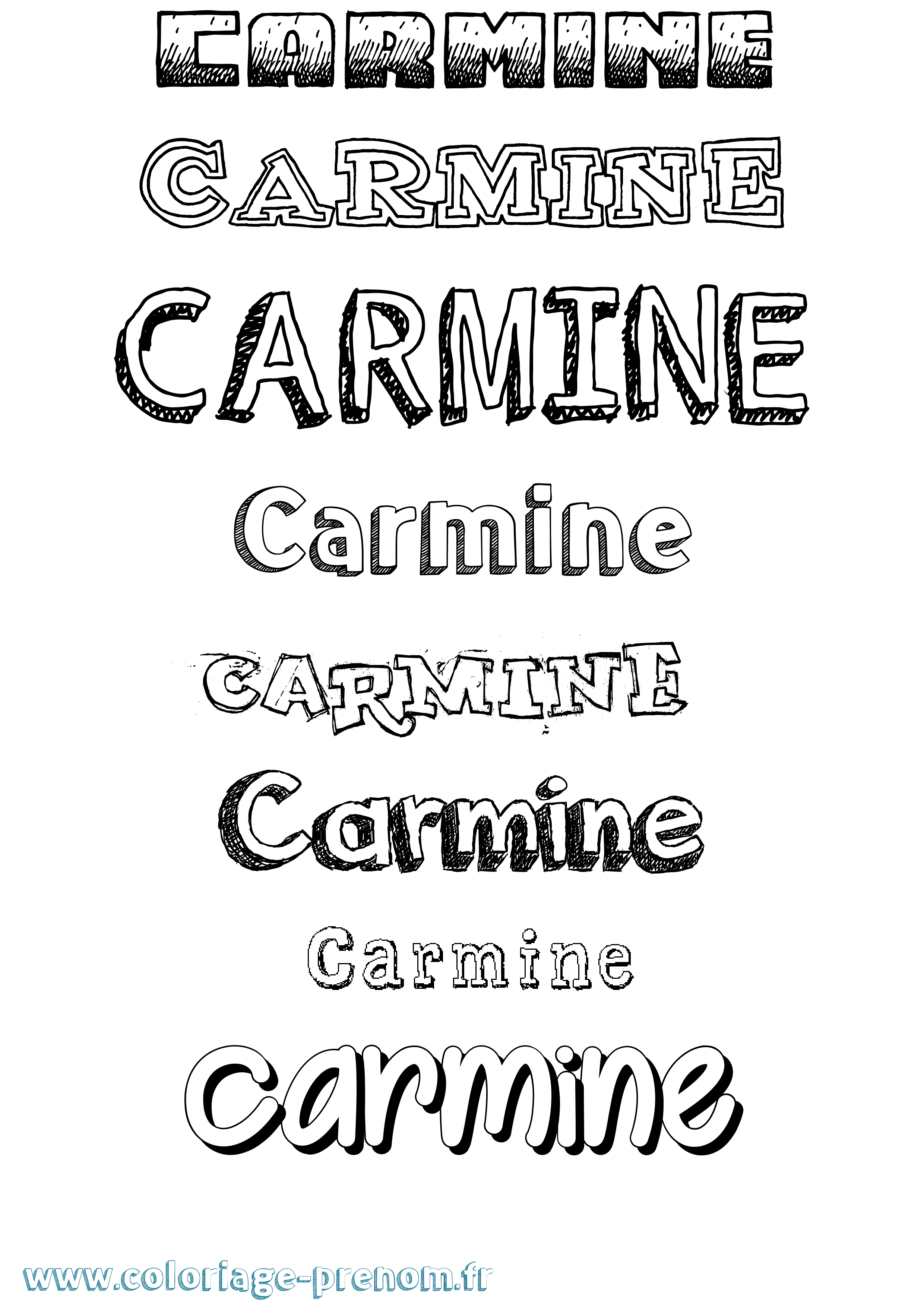 Coloriage Carmine Dessiné Coloriage prénom Carmine Dessiné