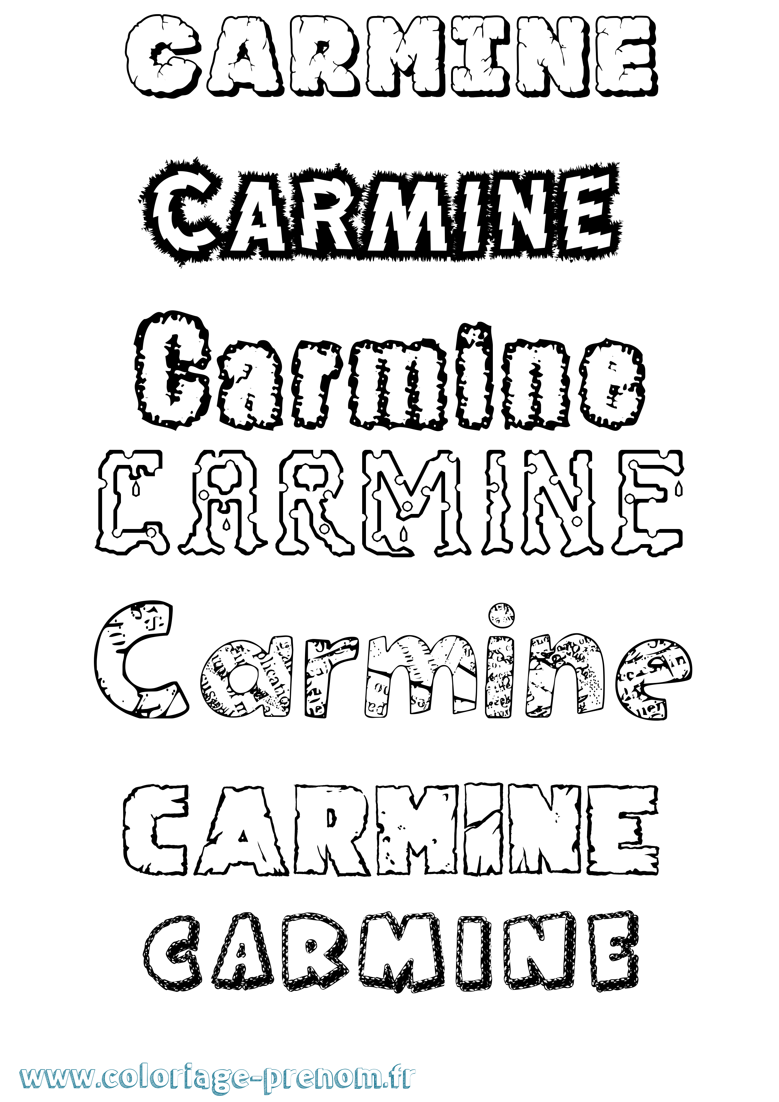Coloriage Carmine Destructuré Coloriage prénom Carmine Destructuré