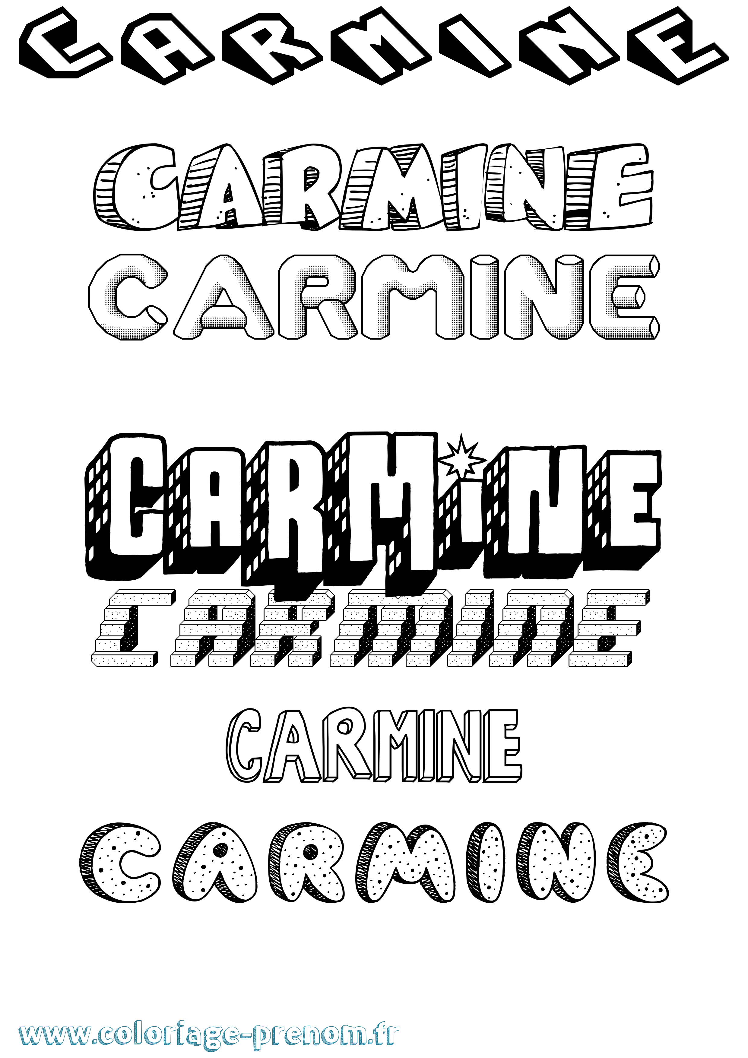 Coloriage Carmine Effet 3D Coloriage prénom Carmine Effet 3D