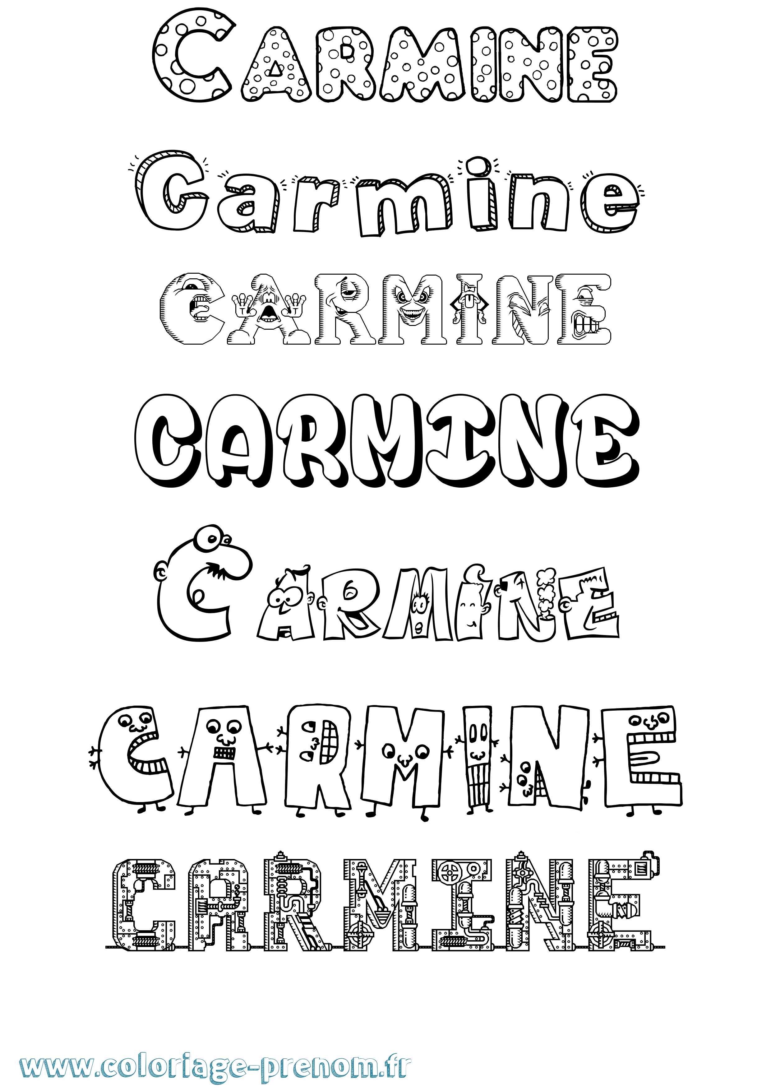 Coloriage Carmine Fun Coloriage prénom Carmine Fun