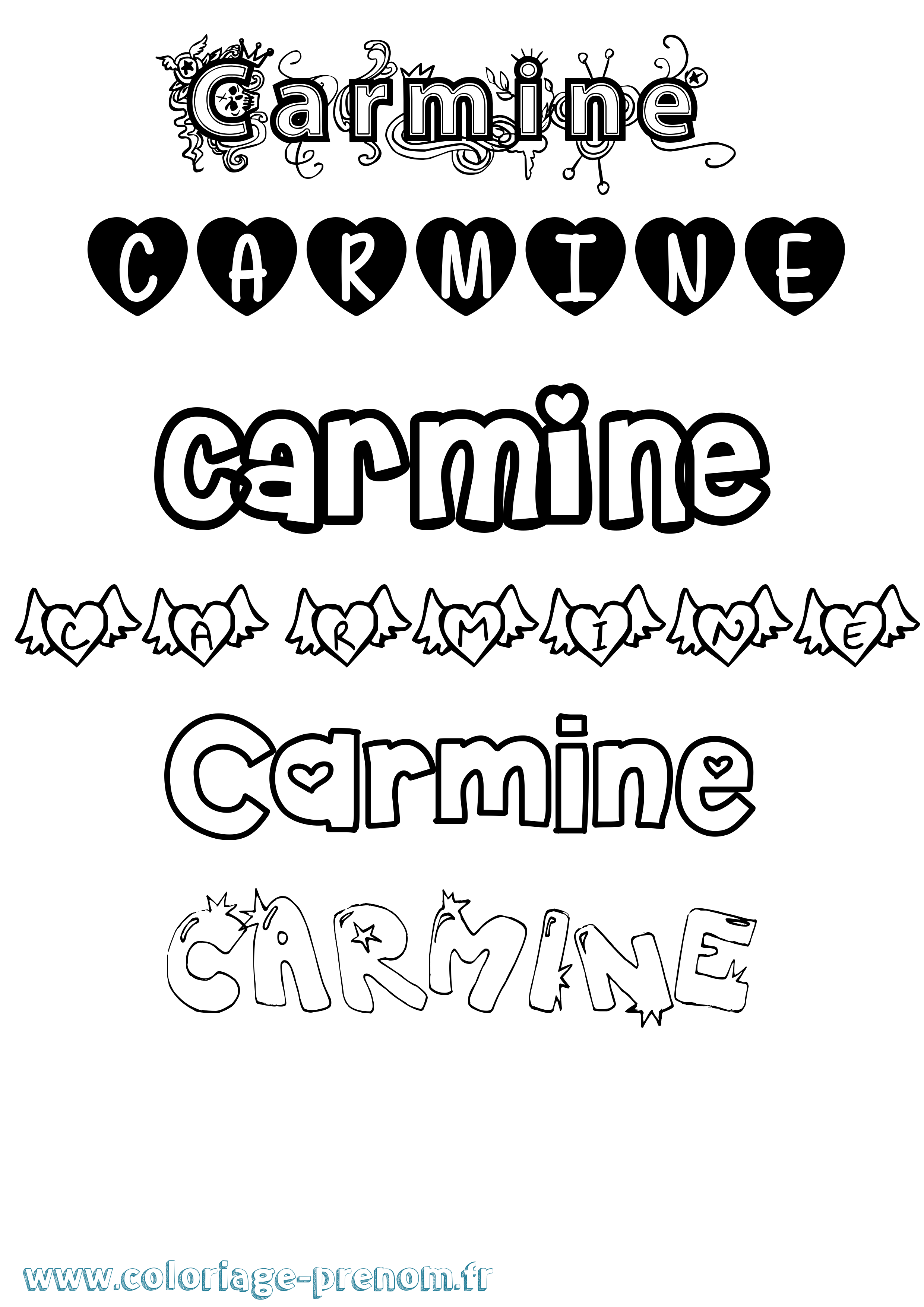 Coloriage Carmine Girly Coloriage prénom Carmine Girly