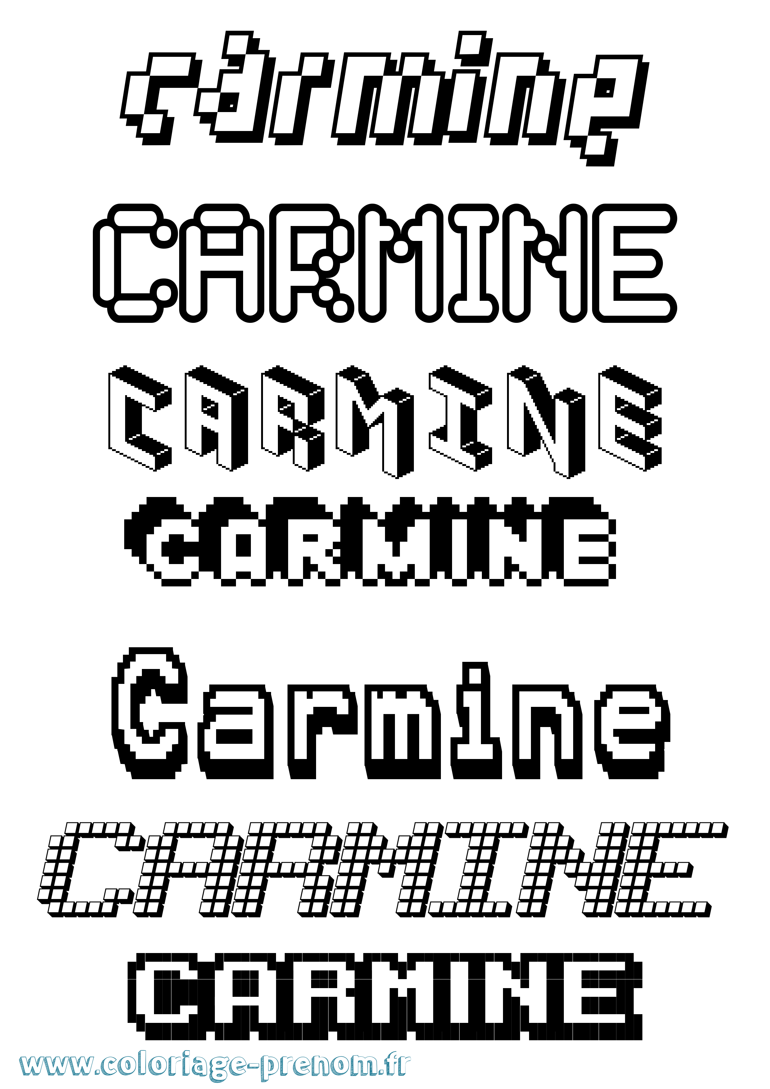 Coloriage Carmine Pixel Coloriage prénom Carmine Pixel