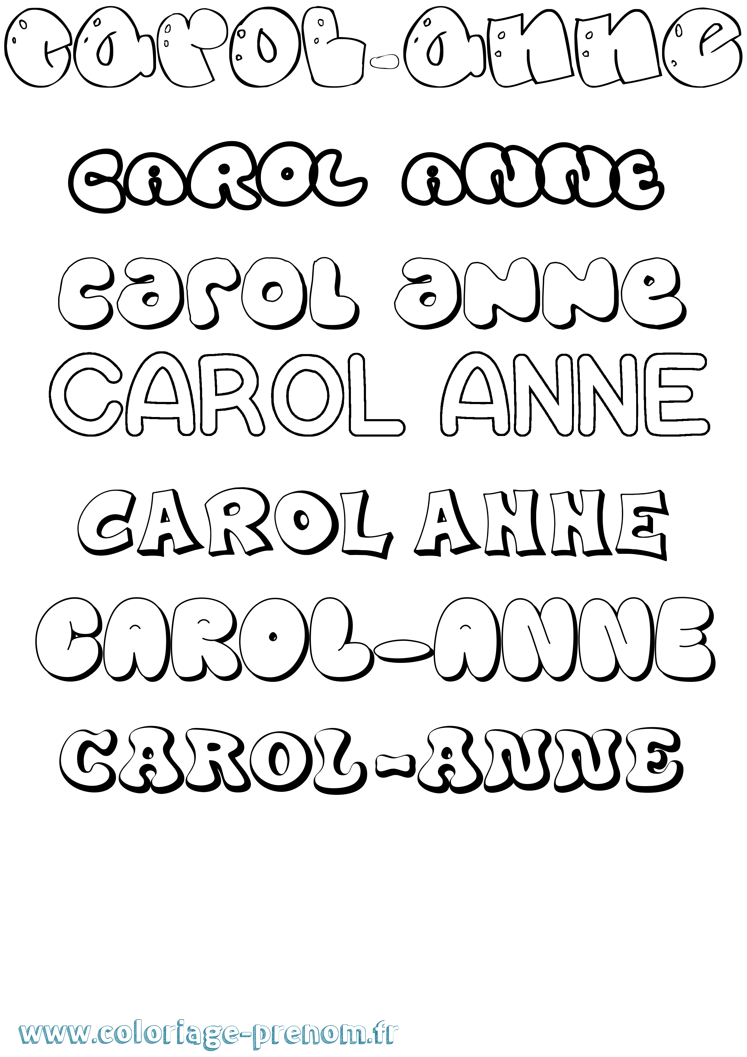 Coloriage Carol-Anne Bubble Coloriage prénom Carol-Anne Bubble