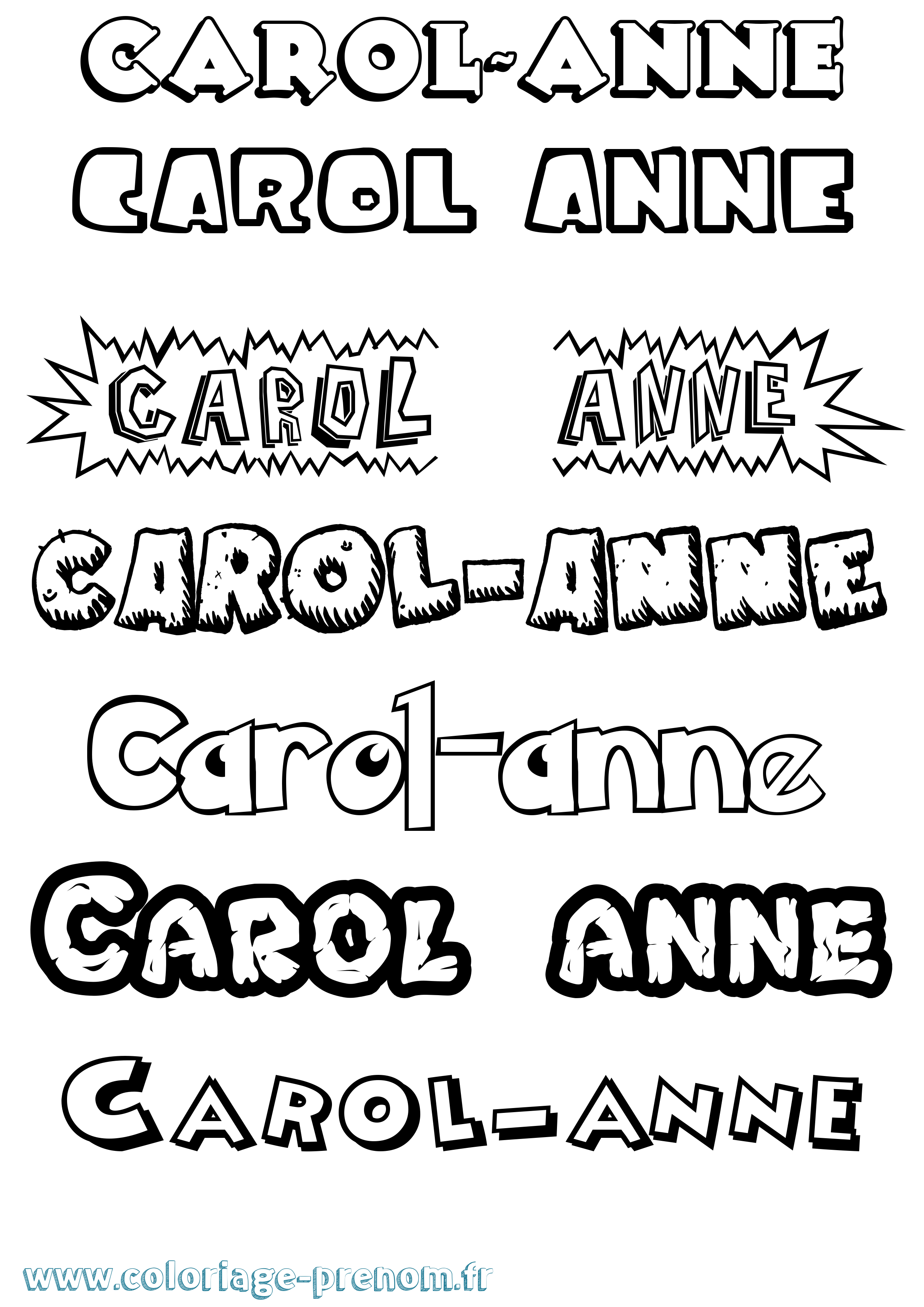 Coloriage Carol-Anne Dessin Animé Coloriage prénom Carol-Anne Dessin Animé