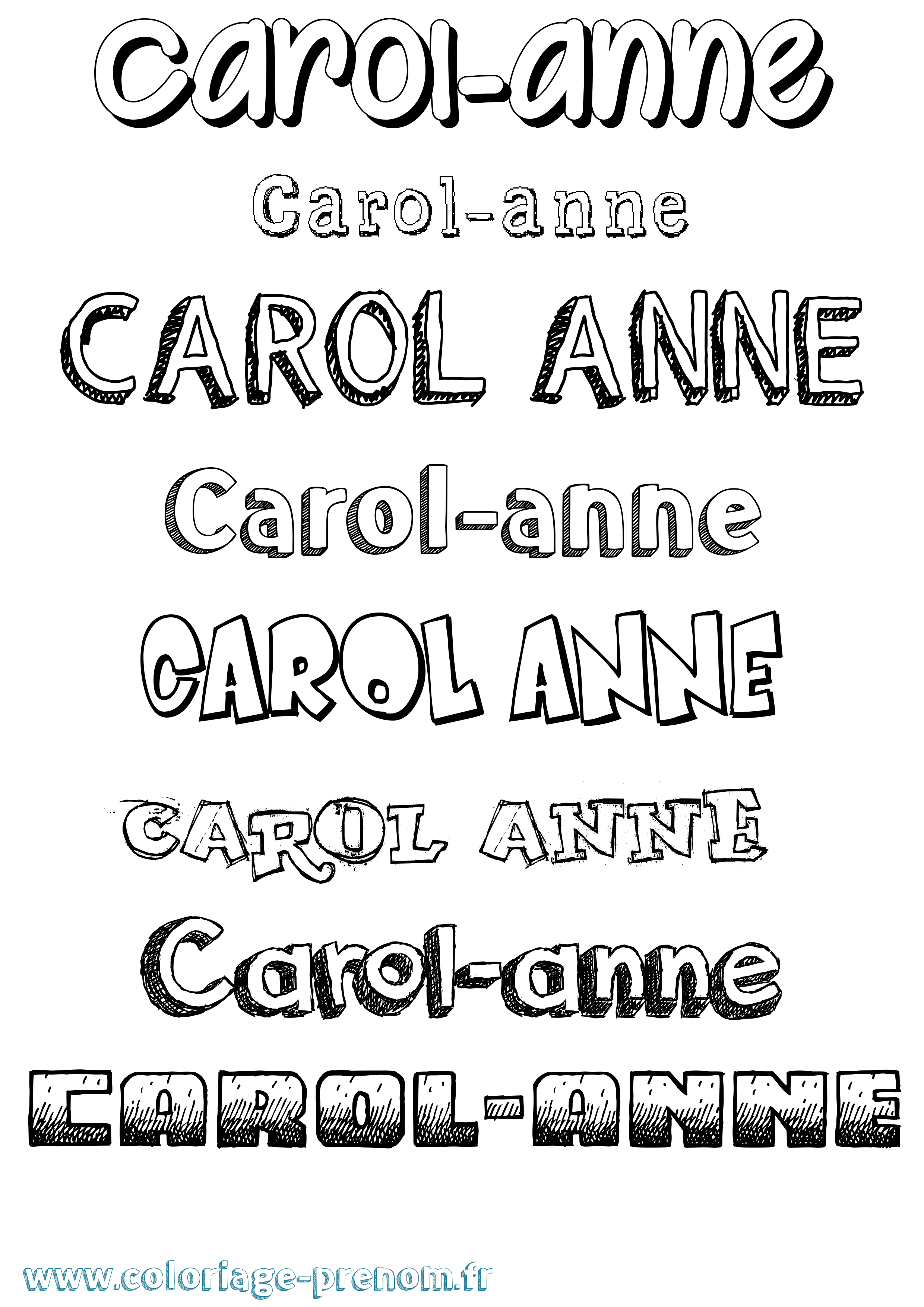 Coloriage Carol-Anne Dessiné Coloriage prénom Carol-Anne Dessiné