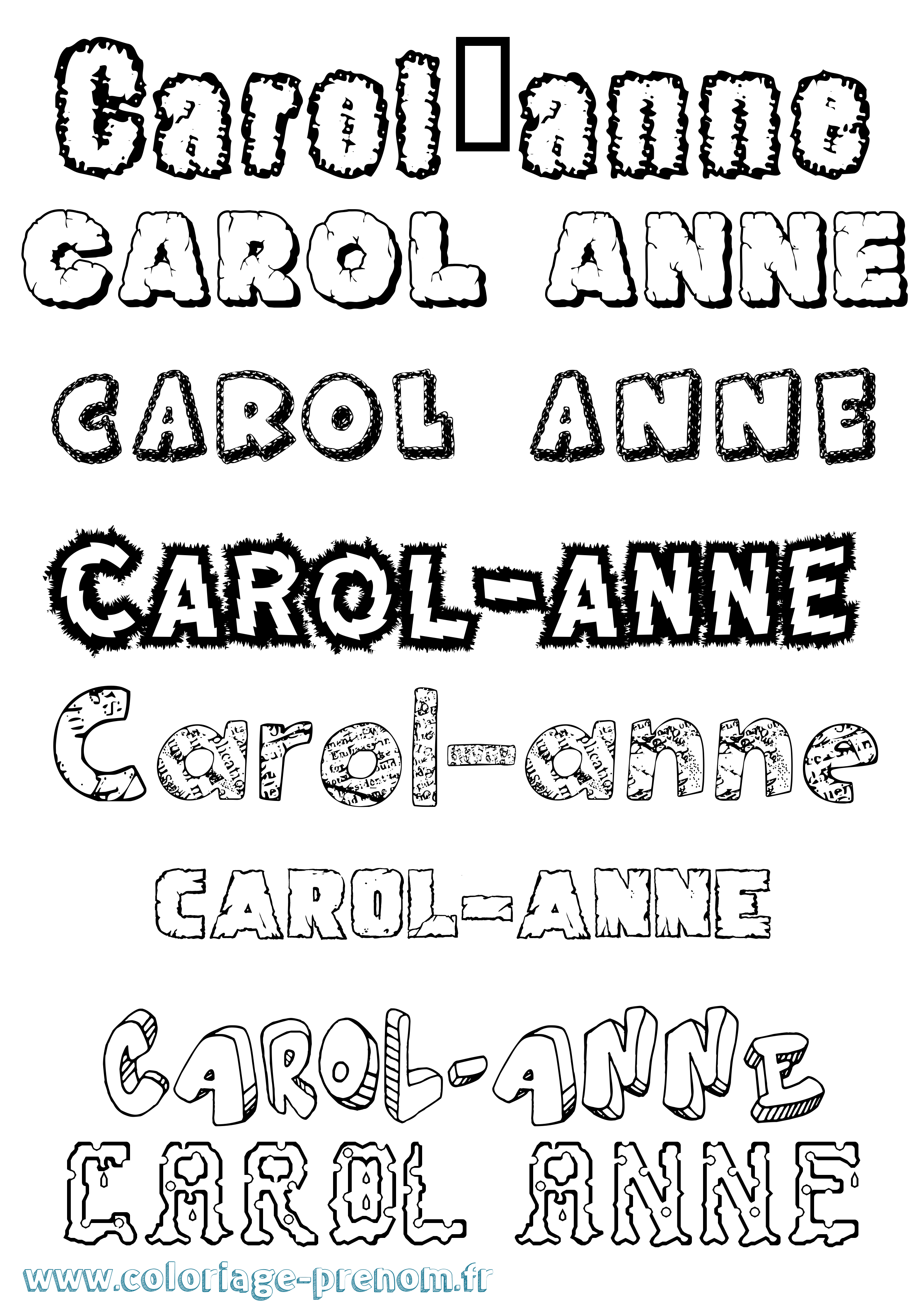 Coloriage Carol-Anne Destructuré Coloriage prénom Carol-Anne Destructuré