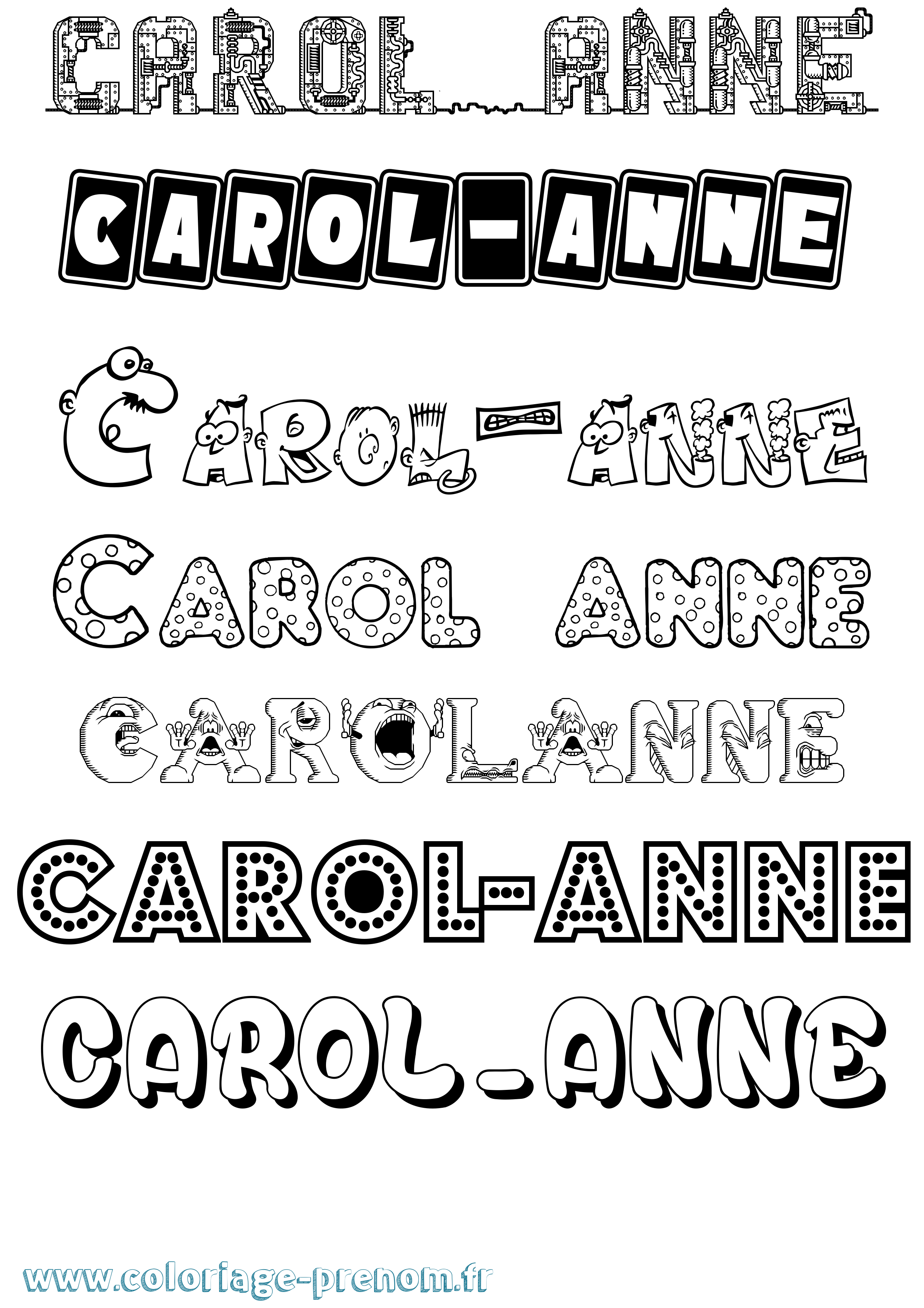 Coloriage Carol-Anne Fun Coloriage prénom Carol-Anne Fun
