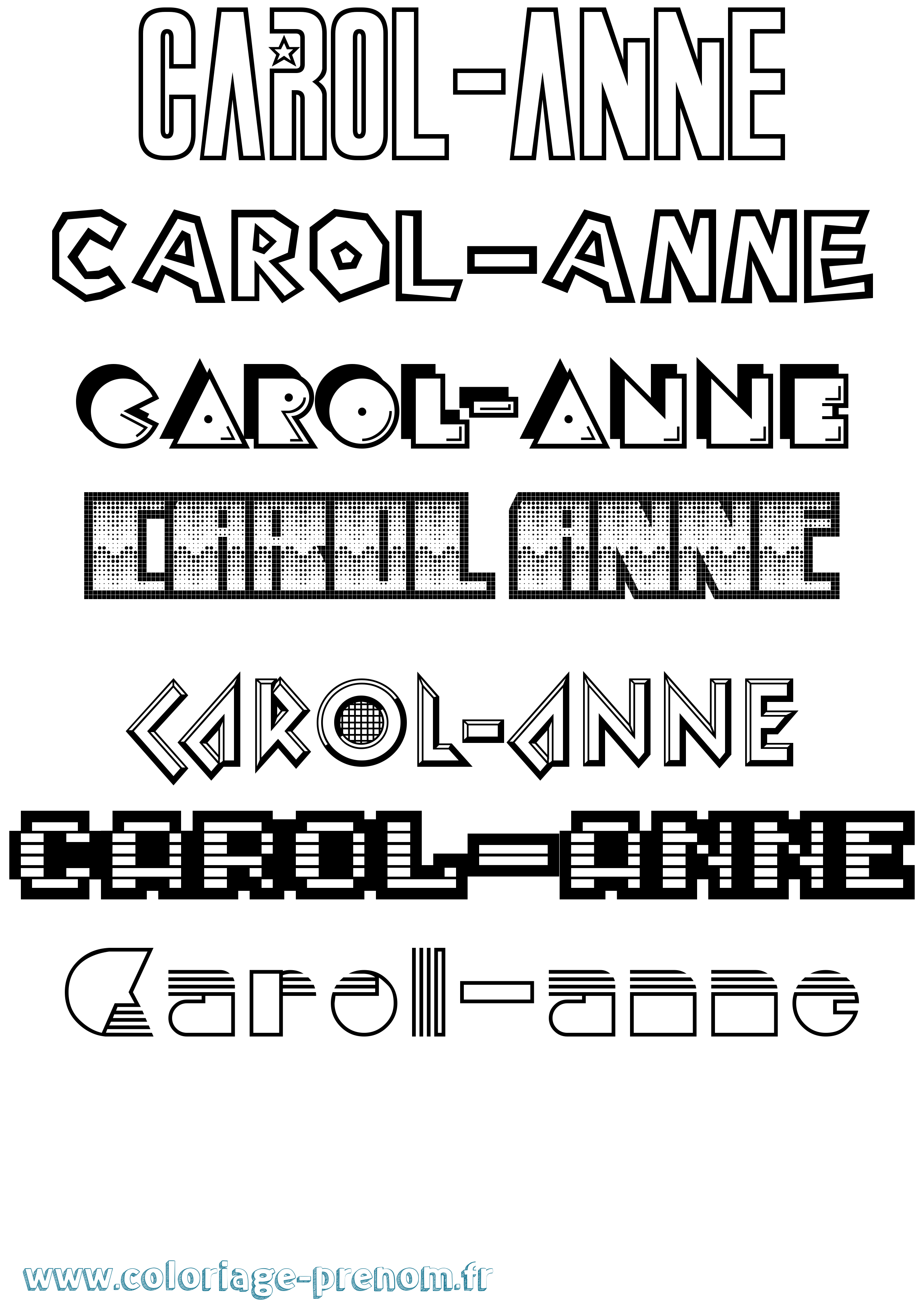 Coloriage Carol-Anne Jeux Vidéos Coloriage prénom Carol-Anne Jeux Vidéos