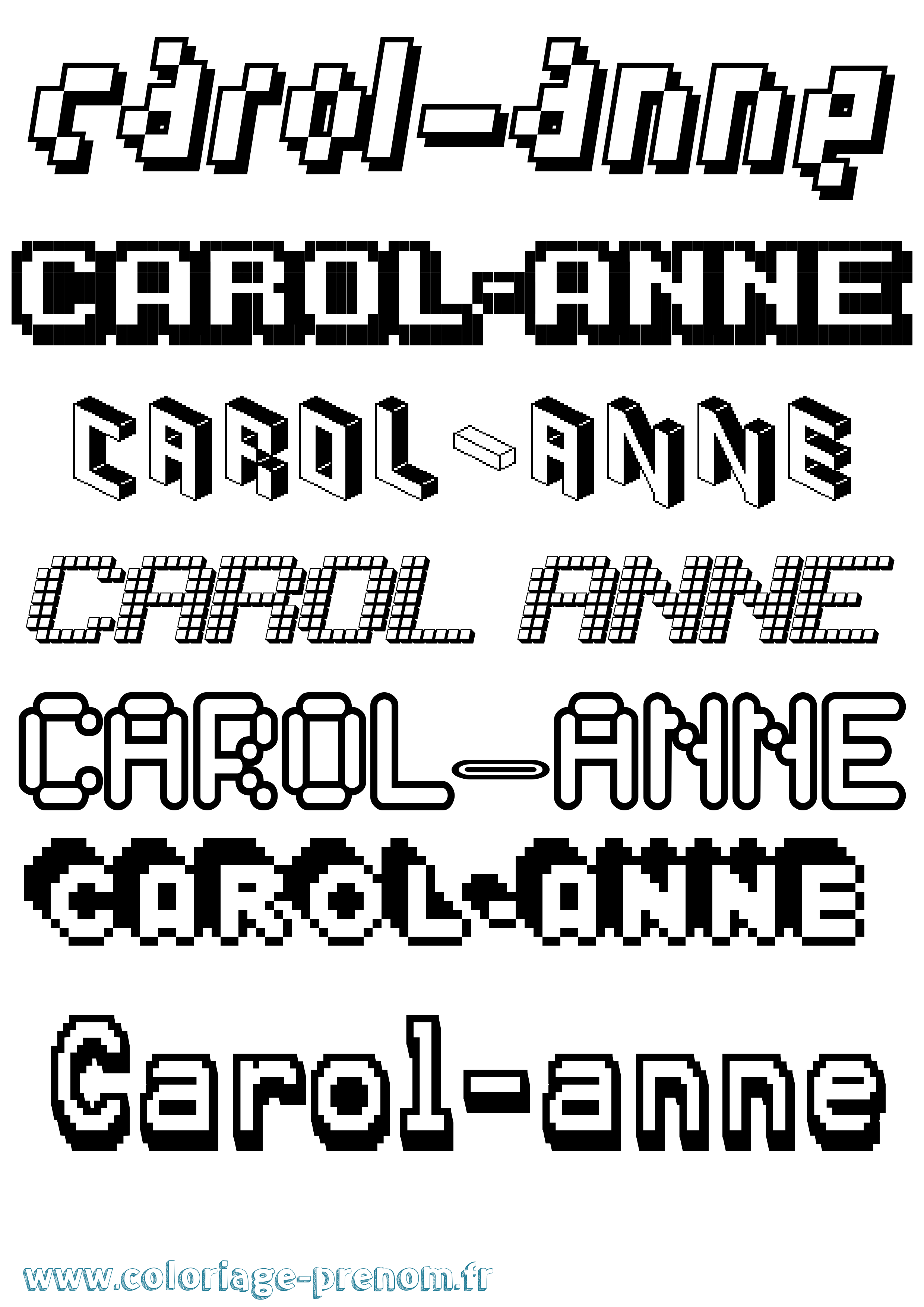 Coloriage Carol-Anne Pixel Coloriage prénom Carol-Anne Pixel