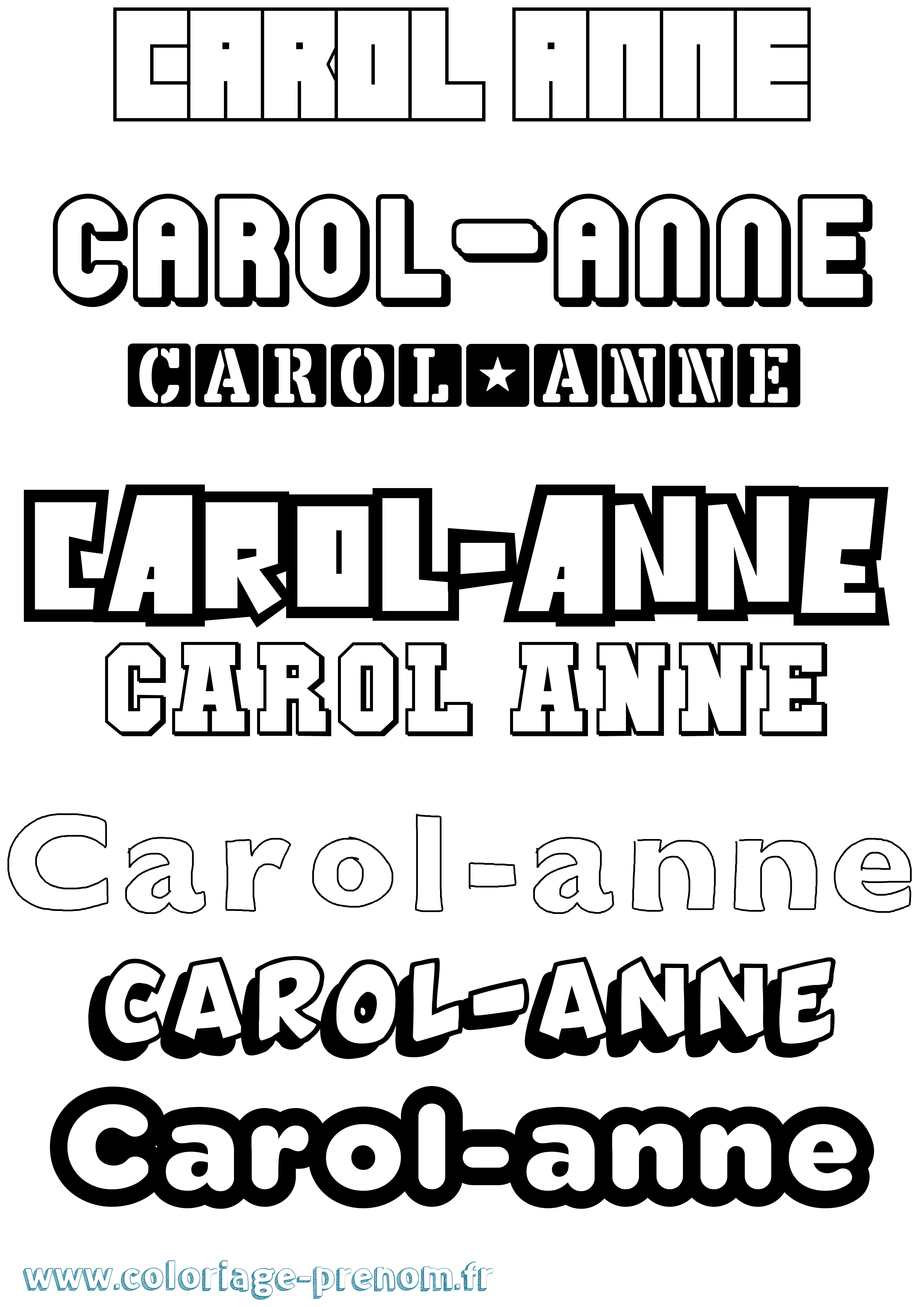 Coloriage Carol-Anne Simple Coloriage prénom Carol-Anne Simple