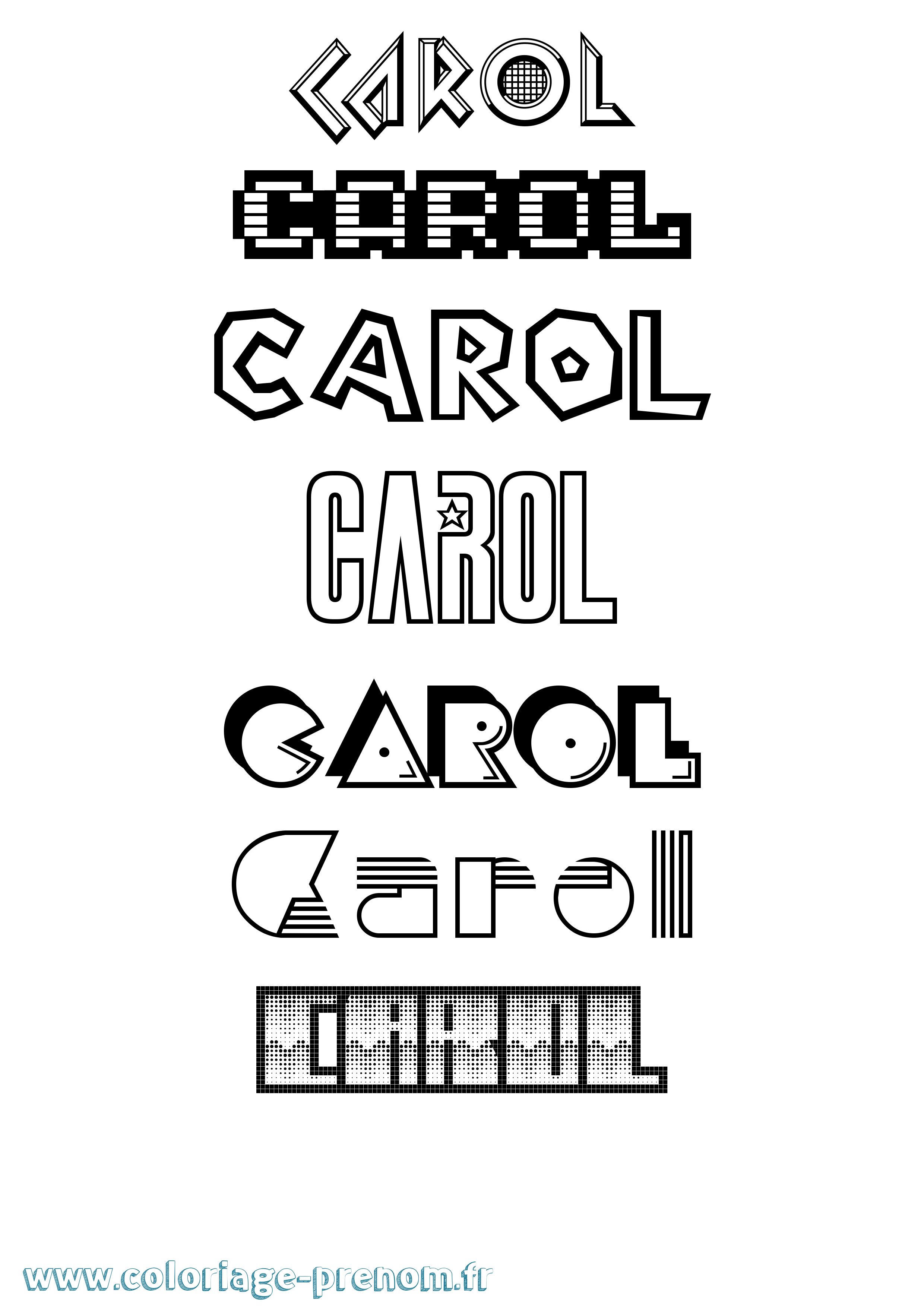 Coloriage Carol Jeux Vidéos Coloriage prénom Carol Jeux Vidéos