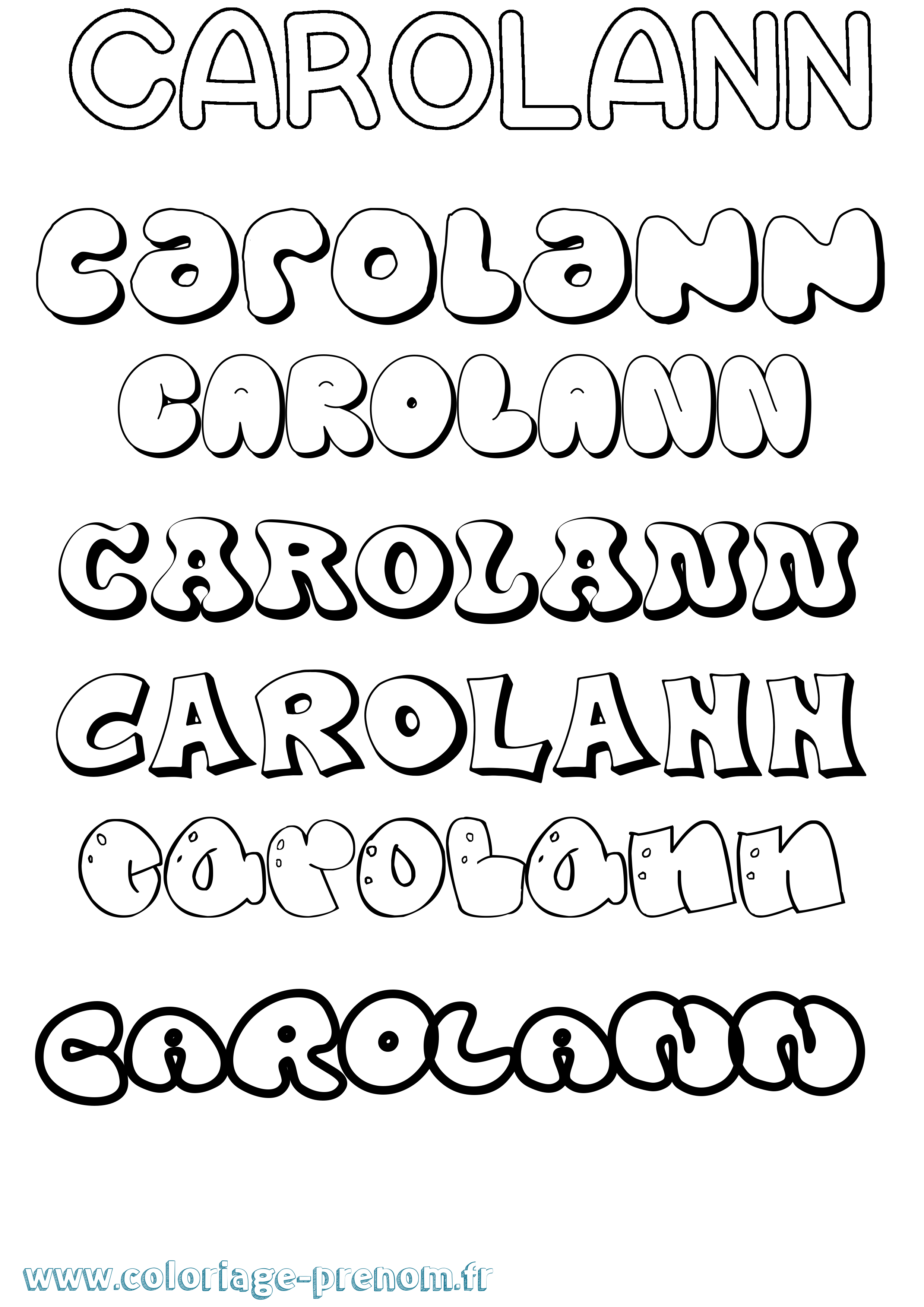 Coloriage Carolann Bubble Coloriage prénom Carolann Bubble