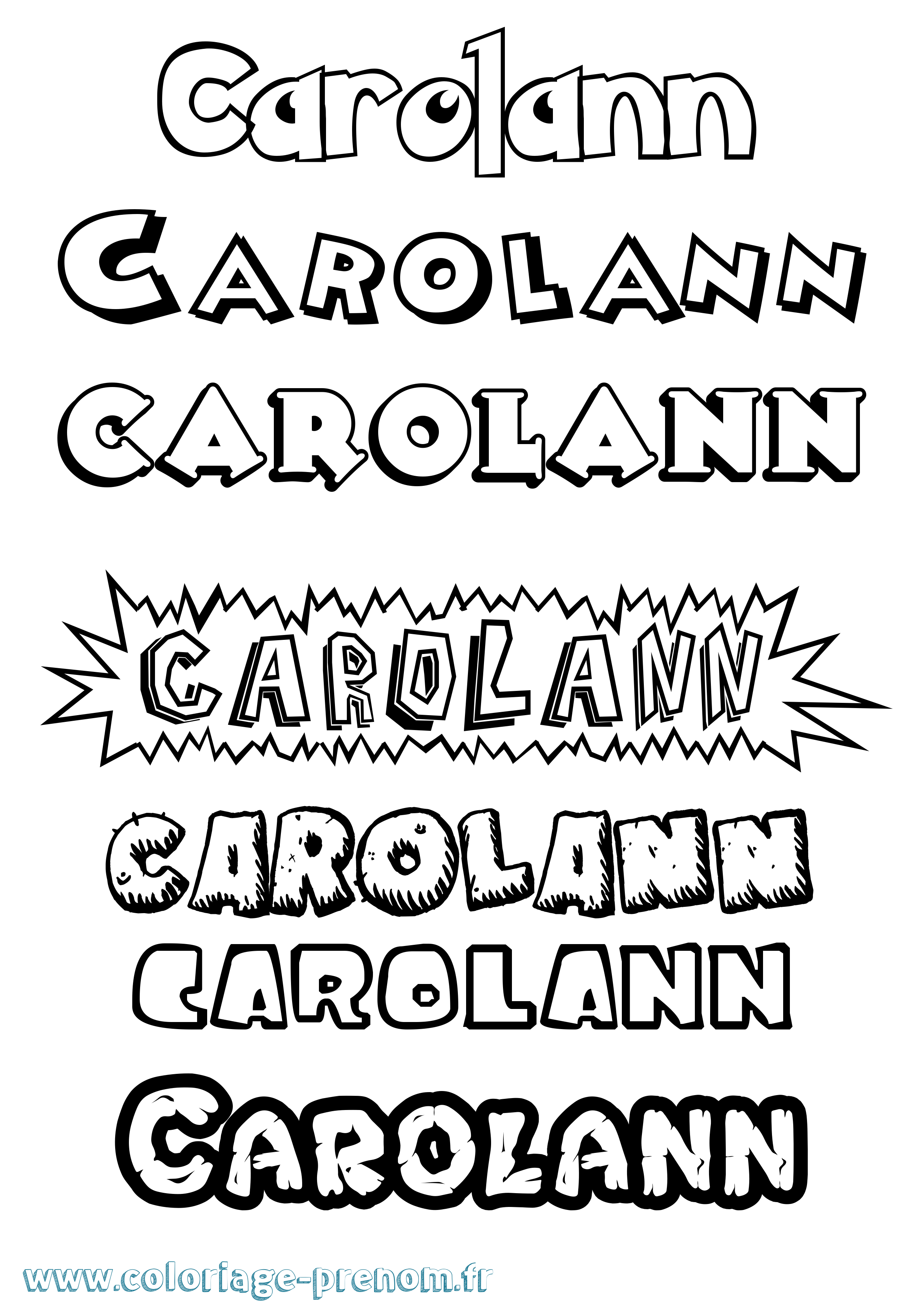 Coloriage Carolann Dessin Animé Coloriage prénom Carolann Dessin Animé