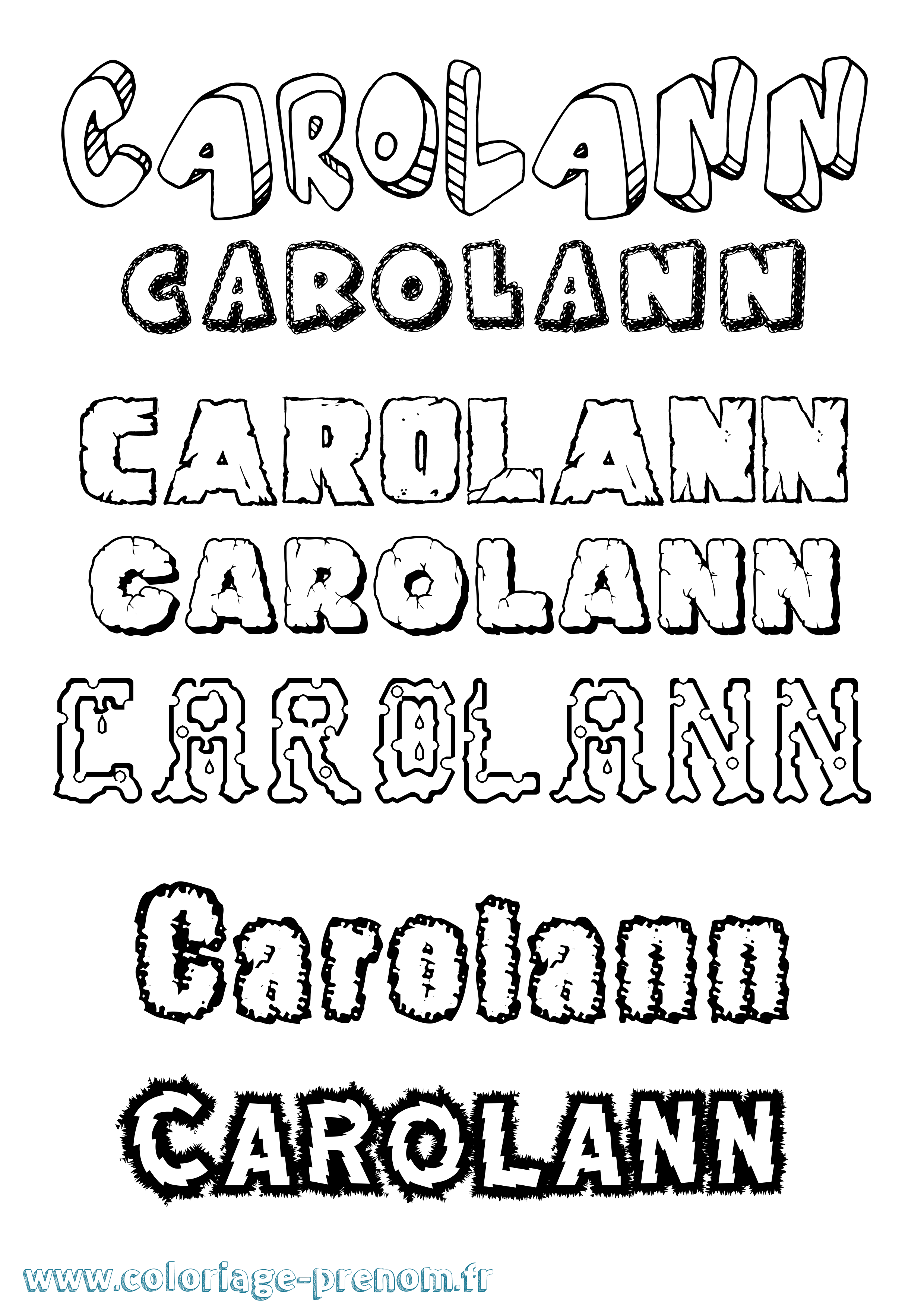 Coloriage Carolann Destructuré Coloriage prénom Carolann Destructuré