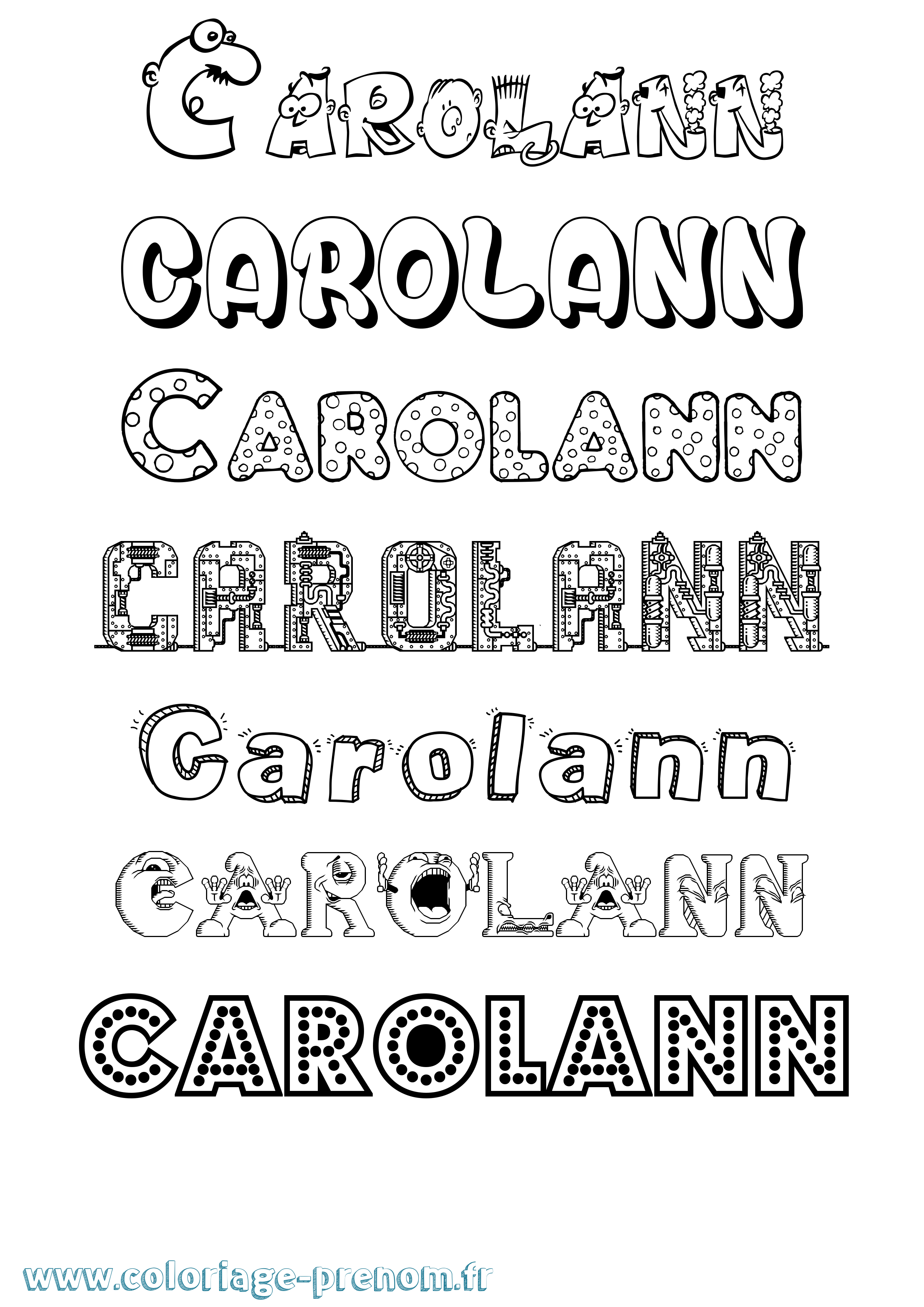 Coloriage Carolann Fun Coloriage prénom Carolann Fun