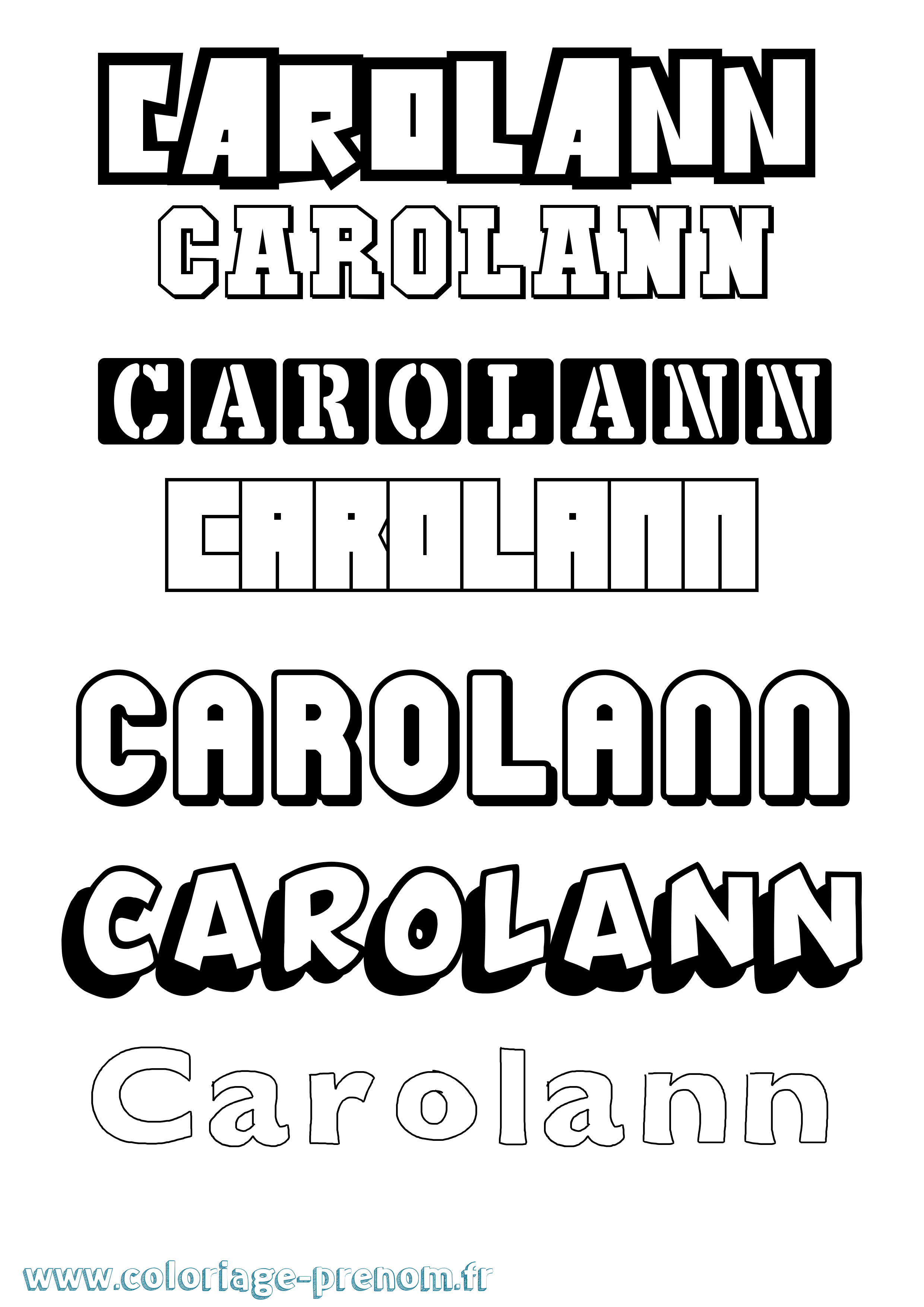 Coloriage Carolann Simple Coloriage prénom Carolann Simple