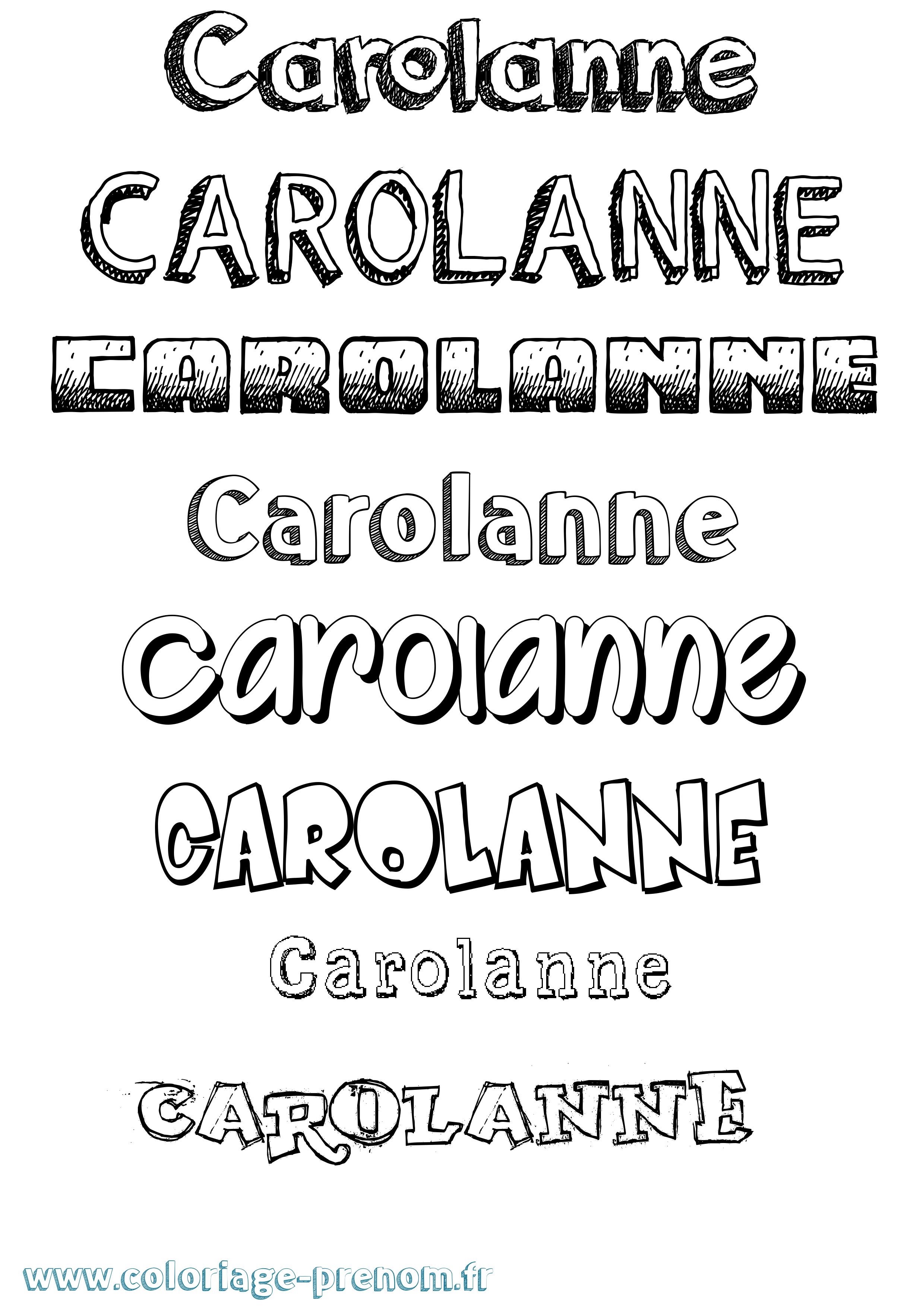 Coloriage Carolanne Dessiné Coloriage prénom Carolanne Dessiné
