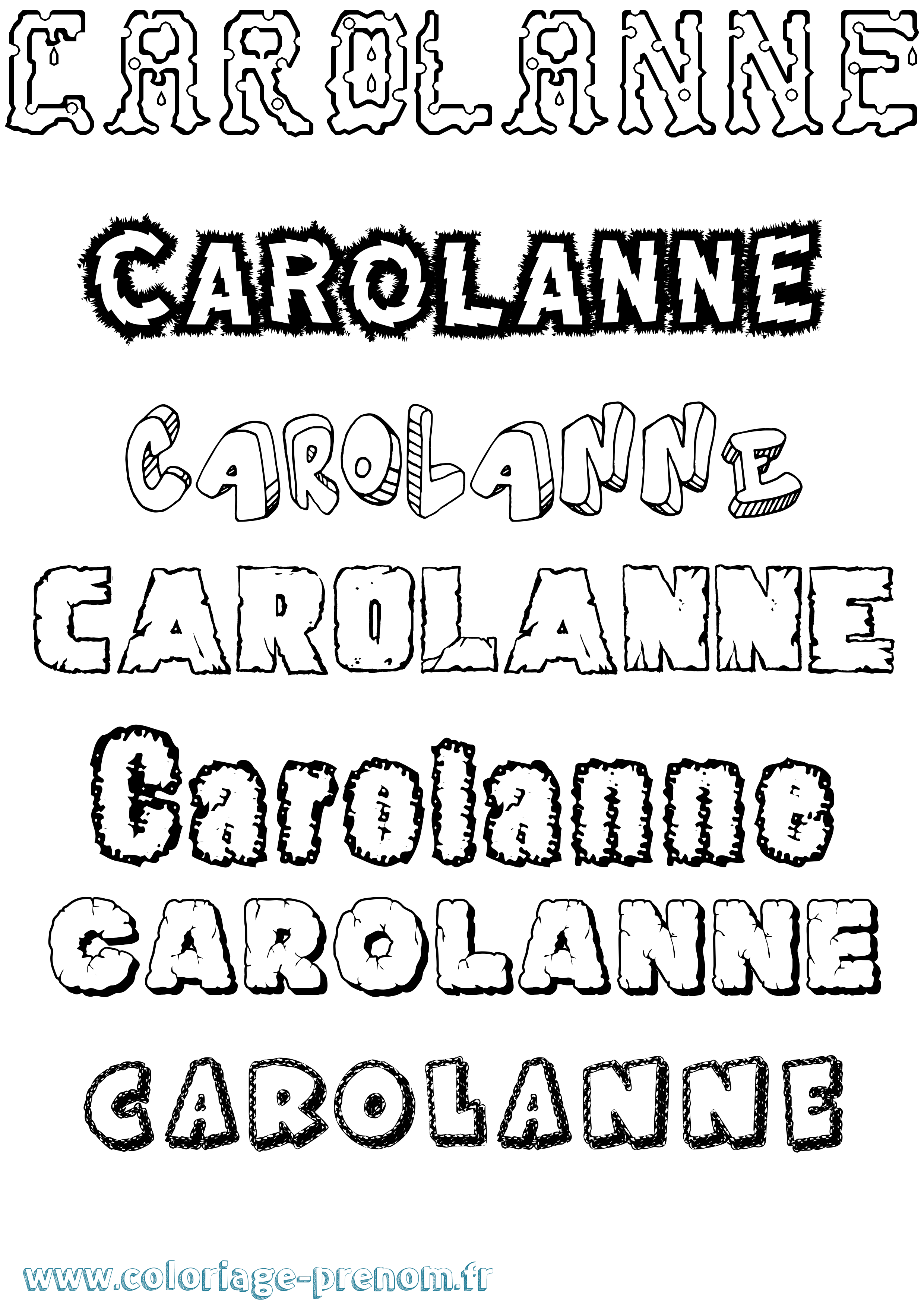 Coloriage Carolanne Destructuré Coloriage prénom Carolanne Destructuré