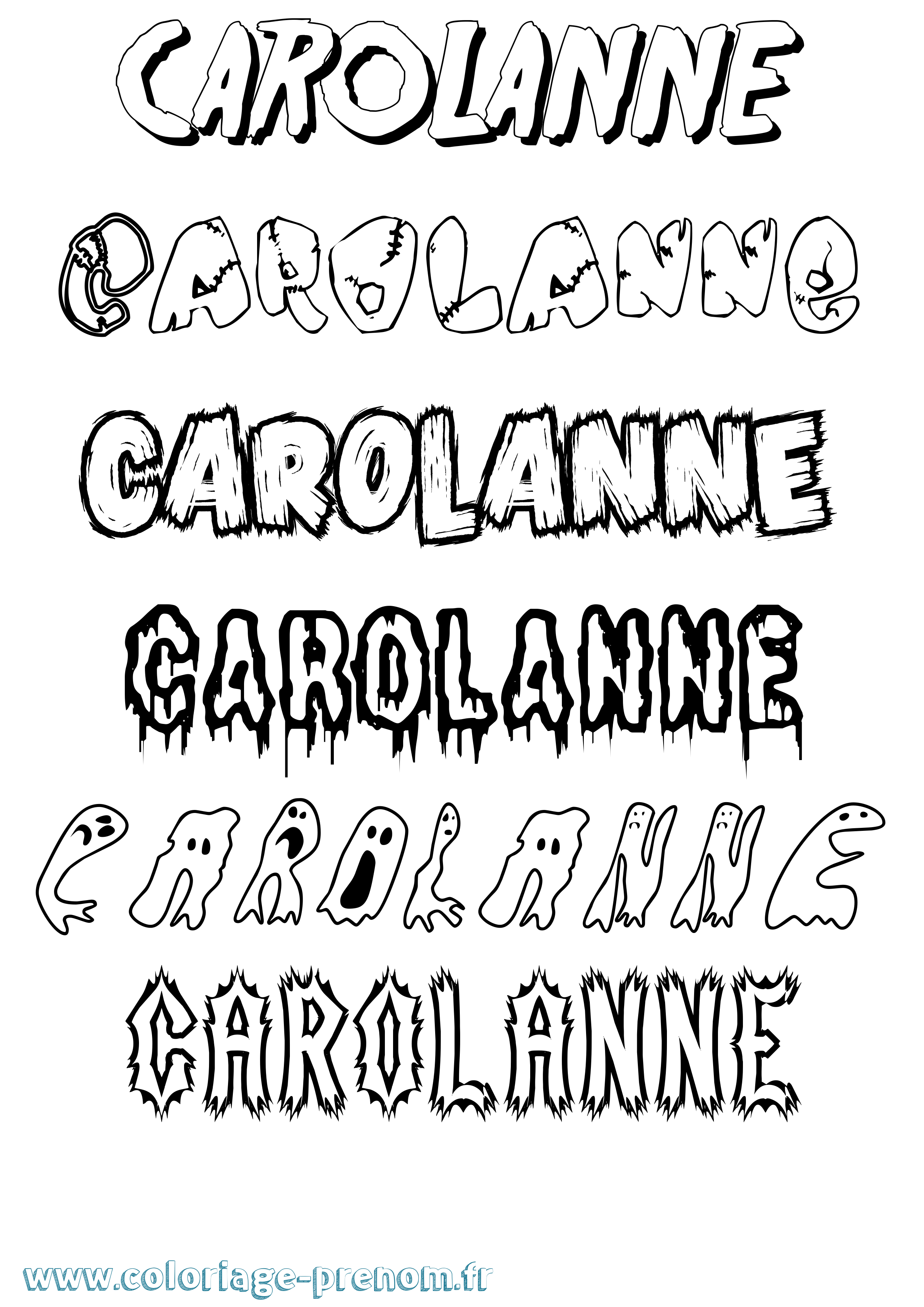 Coloriage Carolanne Frisson Coloriage prénom Carolanne Frisson