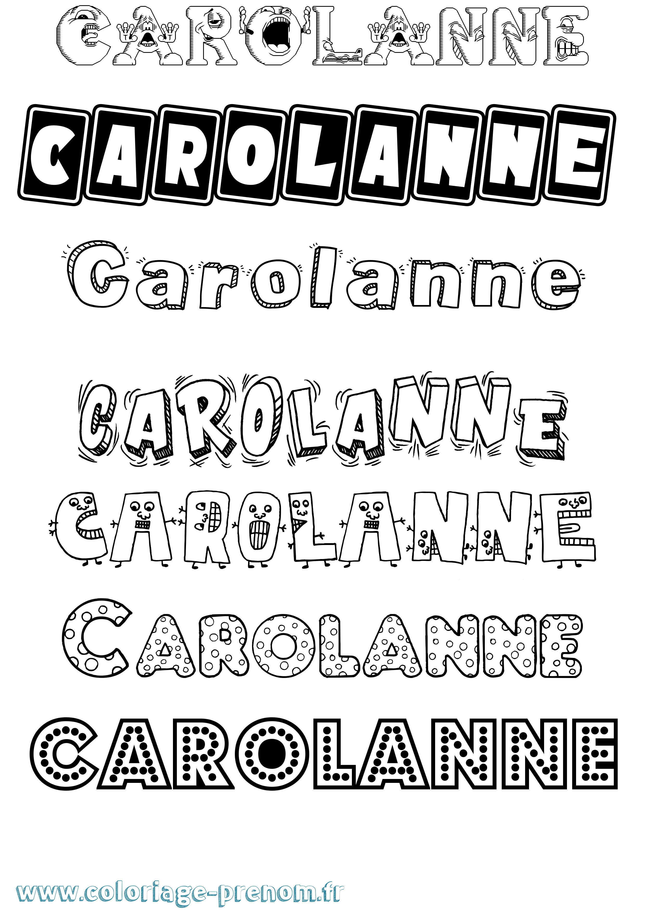 Coloriage Carolanne Fun Coloriage prénom Carolanne Fun