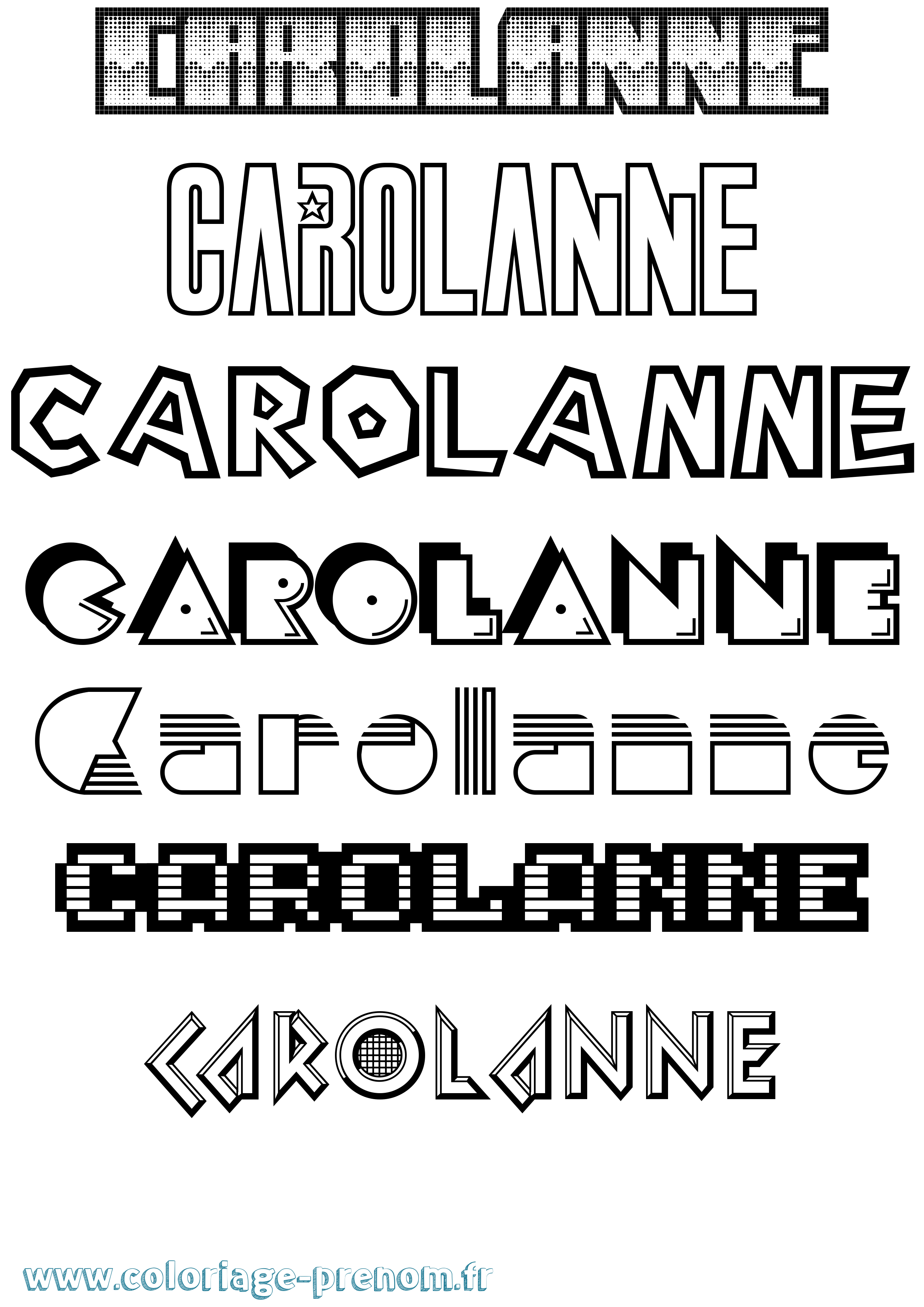 Coloriage Carolanne Jeux Vidéos Coloriage prénom Carolanne Jeux Vidéos