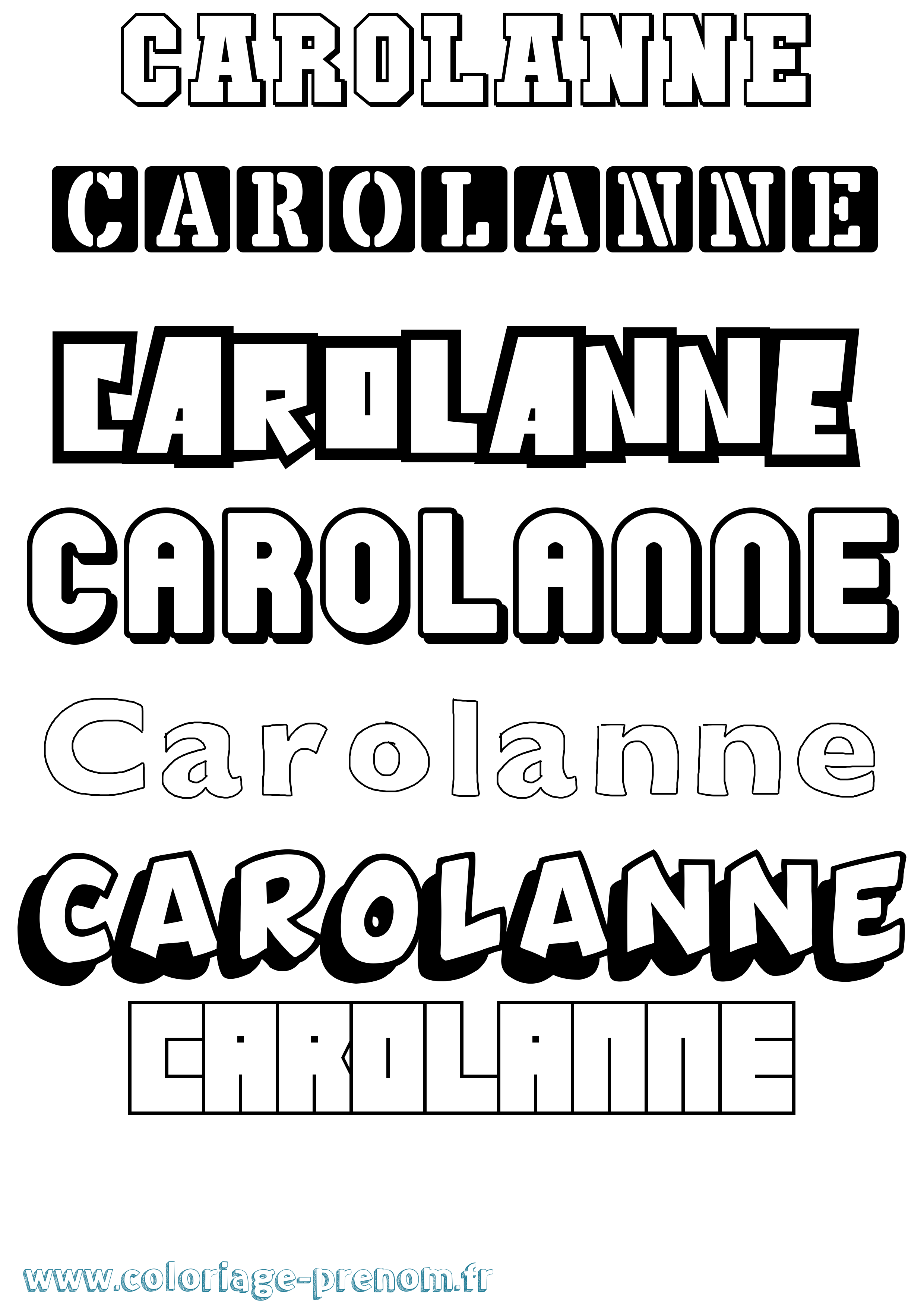 Coloriage Carolanne Simple Coloriage prénom Carolanne Simple