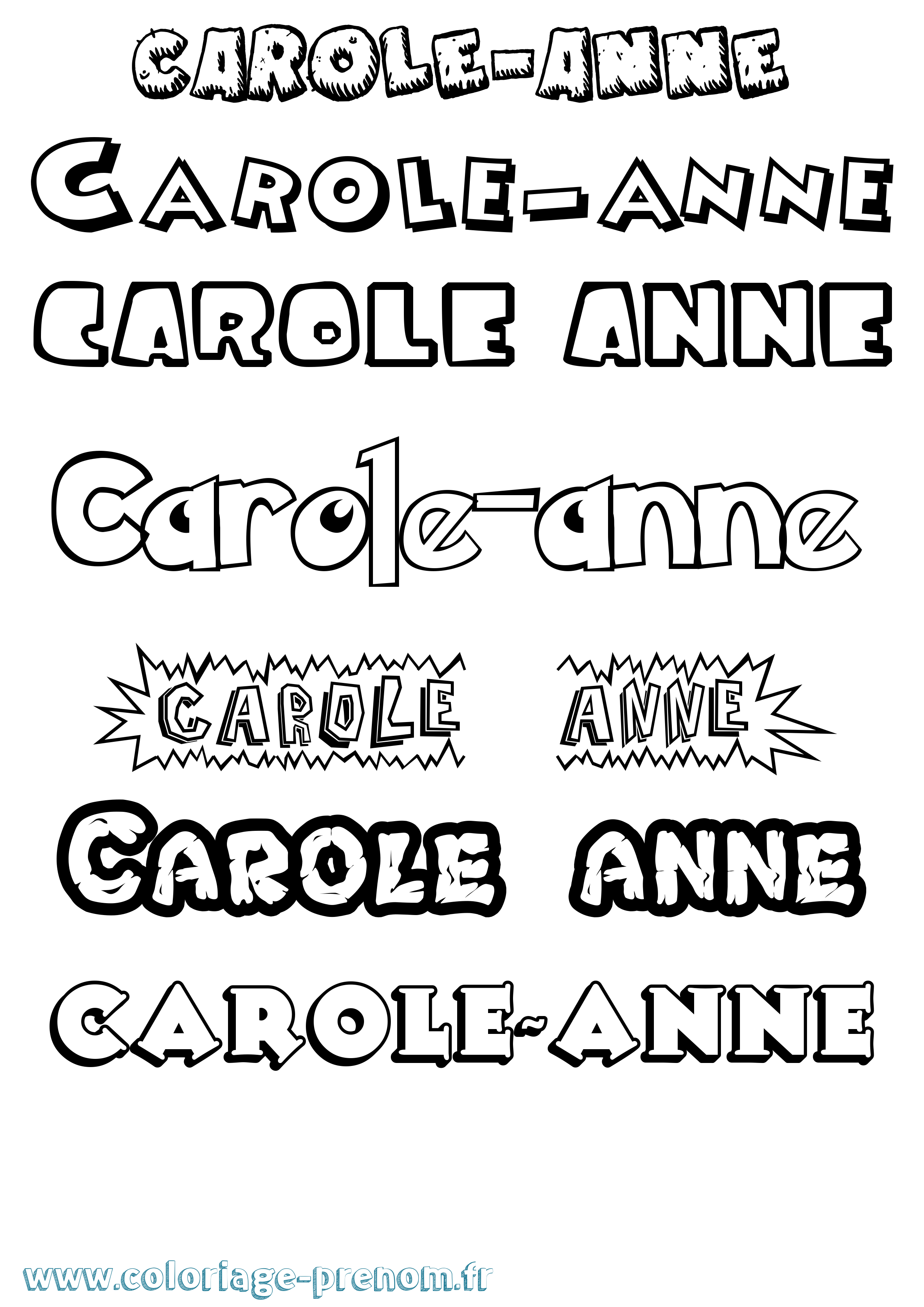 Coloriage Carole-Anne Dessin Animé Coloriage prénom Carole-Anne Dessin Animé