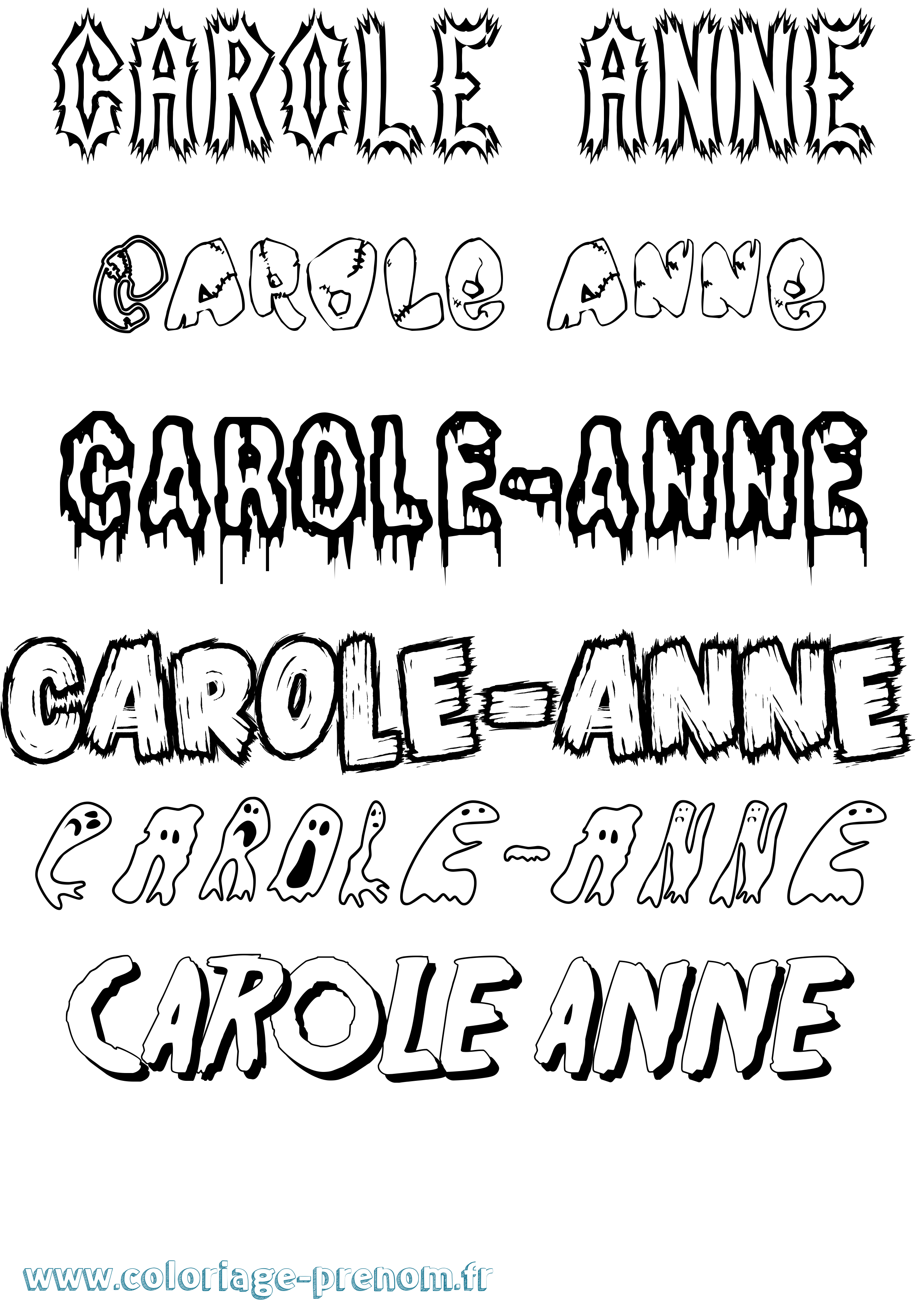 Coloriage Carole-Anne Frisson Coloriage prénom Carole-Anne Frisson