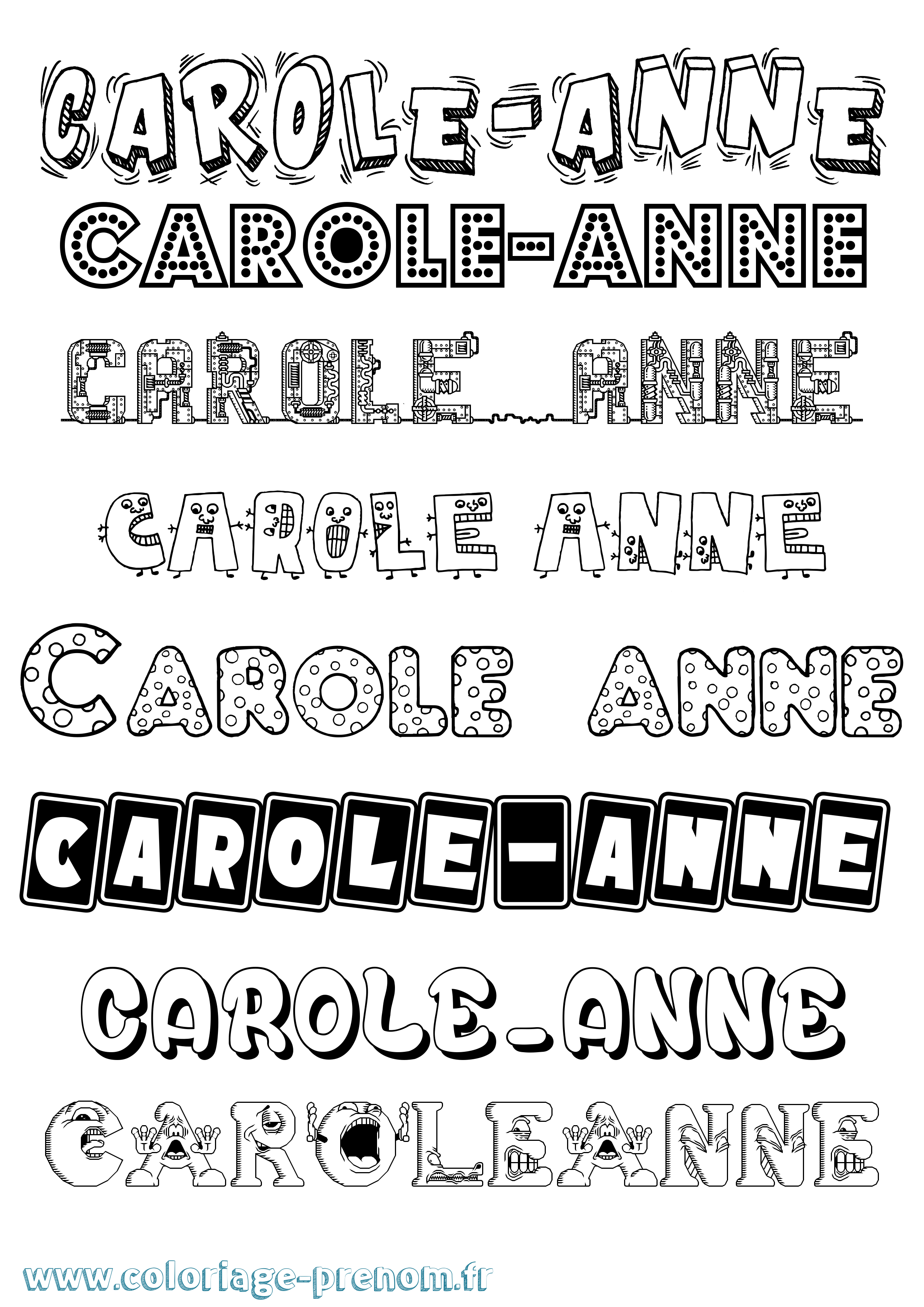 Coloriage Carole-Anne Fun Coloriage prénom Carole-Anne Fun