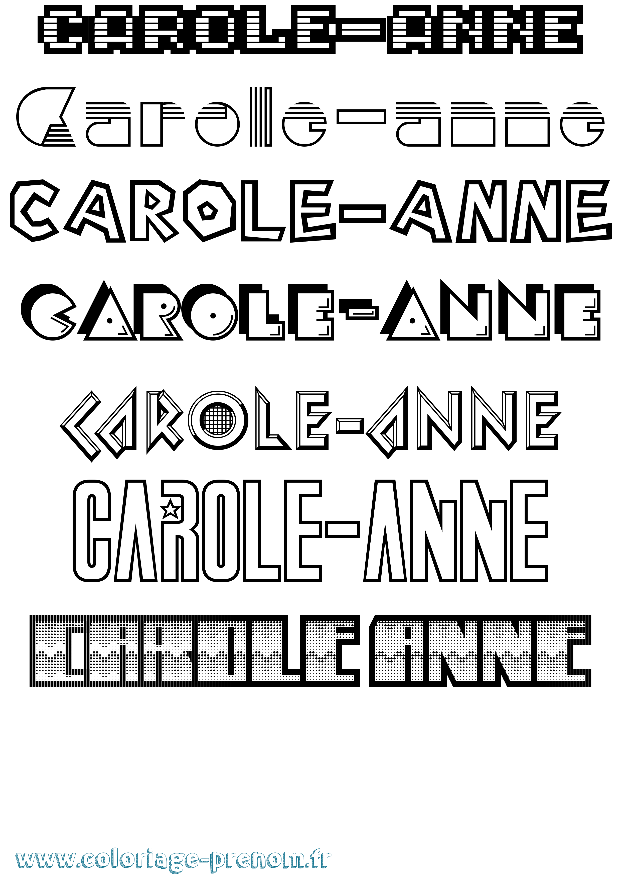Coloriage Carole-Anne Jeux Vidéos Coloriage prénom Carole-Anne Jeux Vidéos