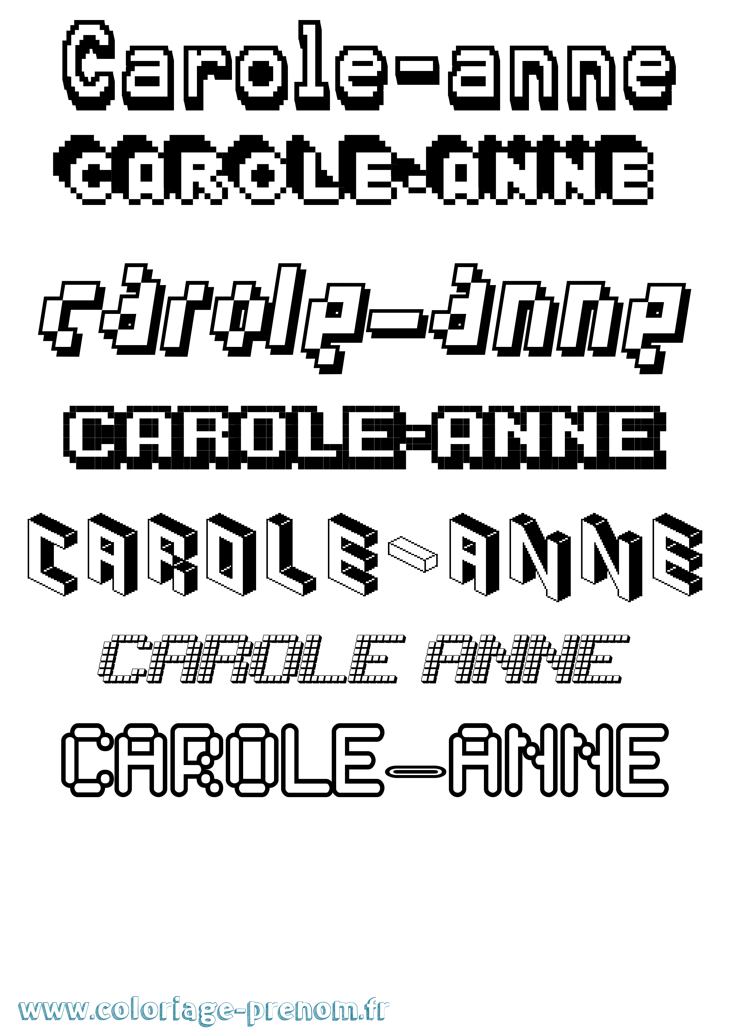 Coloriage Carole-Anne Pixel Coloriage prénom Carole-Anne Pixel