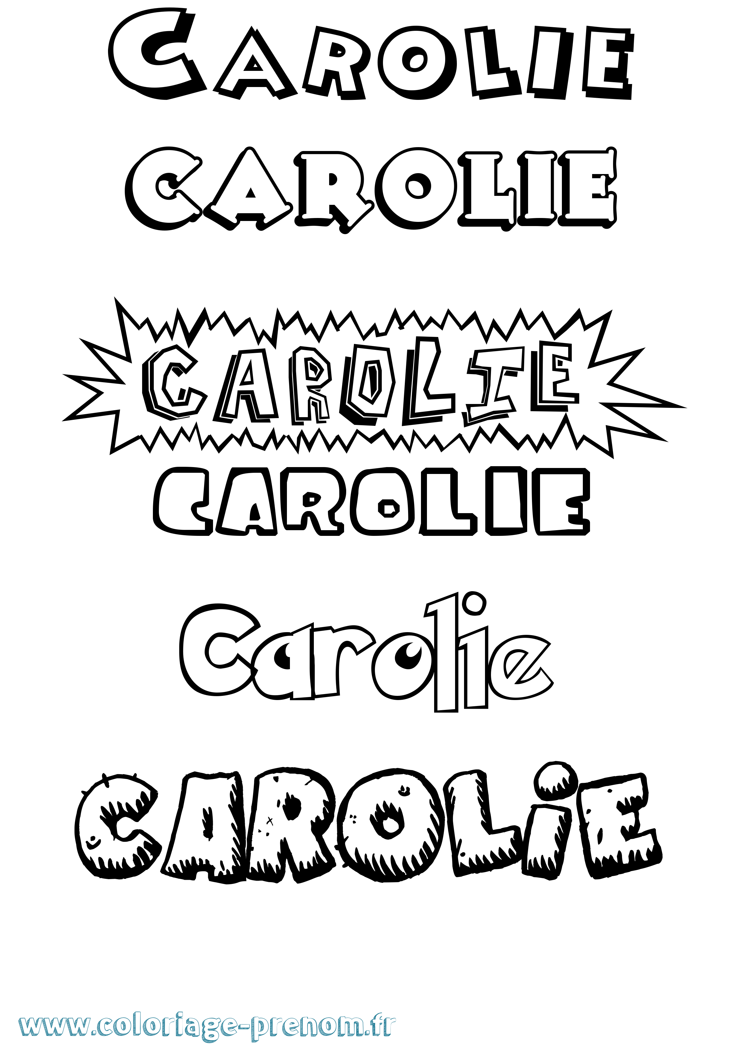 Coloriage Carolie Dessin Animé Coloriage prénom Carolie Dessin Animé
