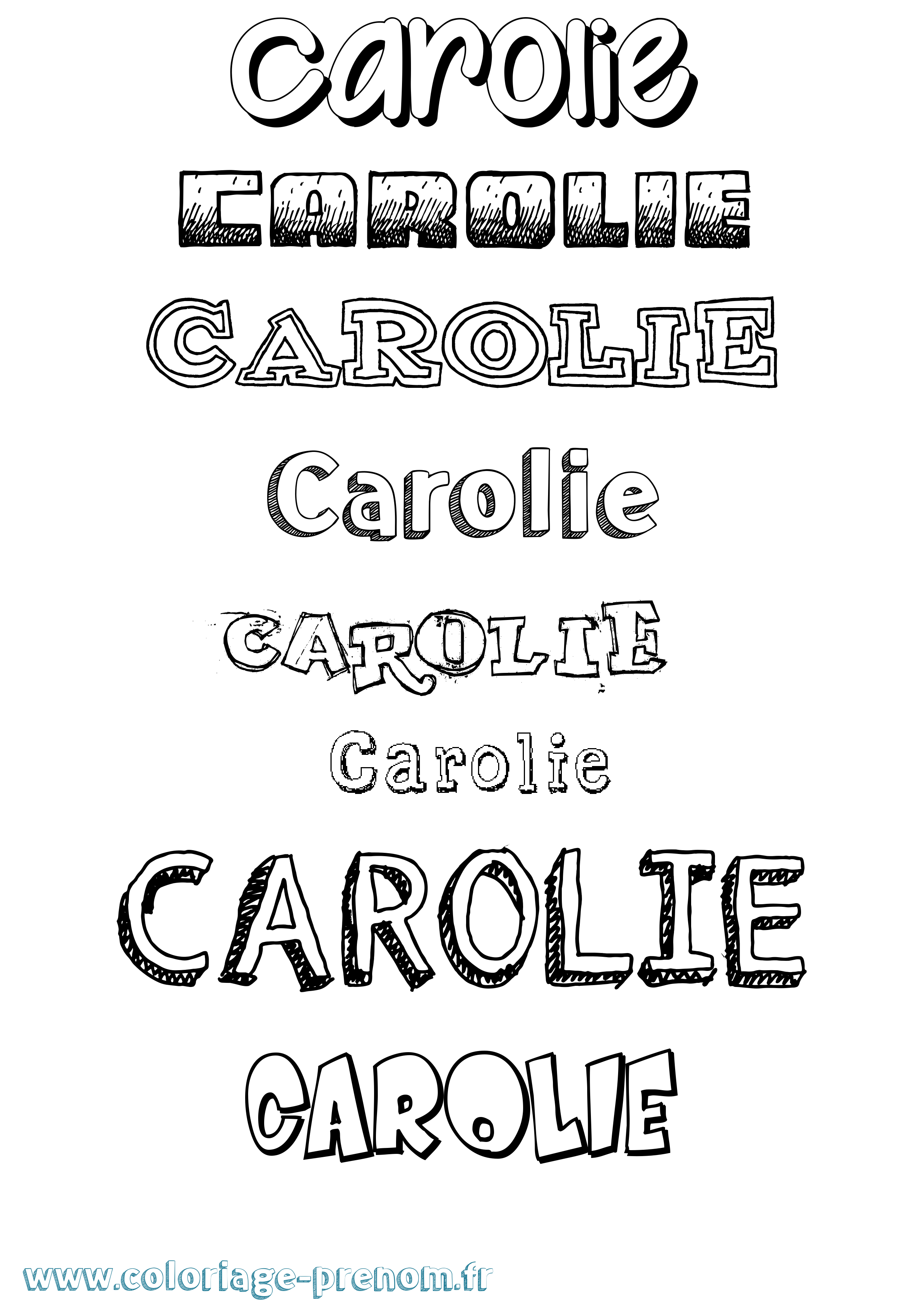 Coloriage Carolie Dessiné Coloriage prénom Carolie Dessiné