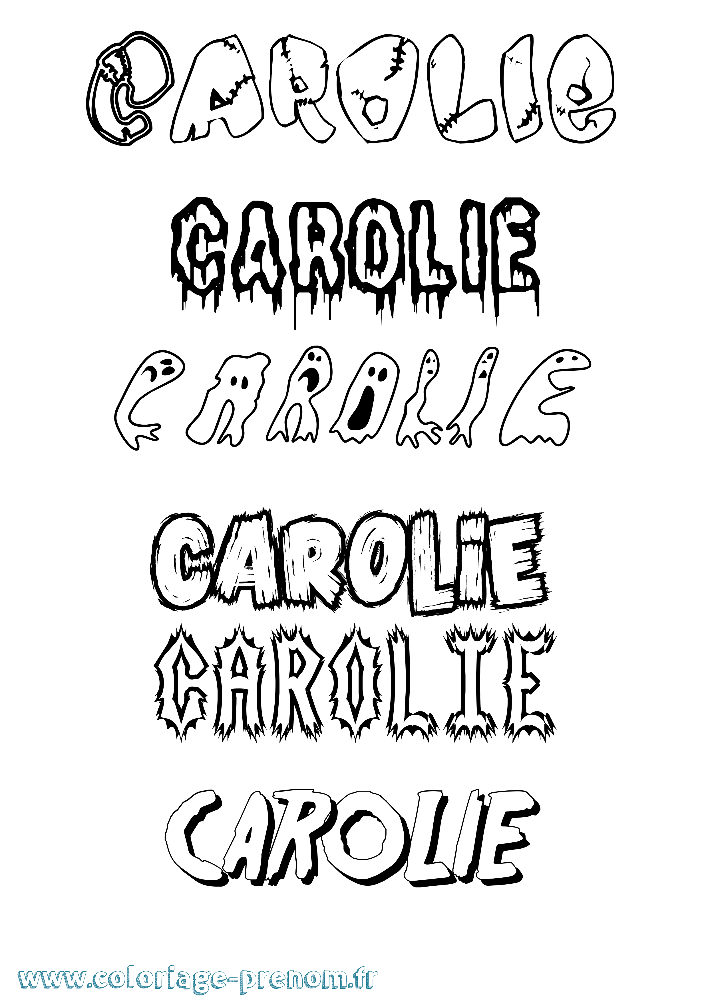 Coloriage Carolie Frisson Coloriage prénom Carolie Frisson