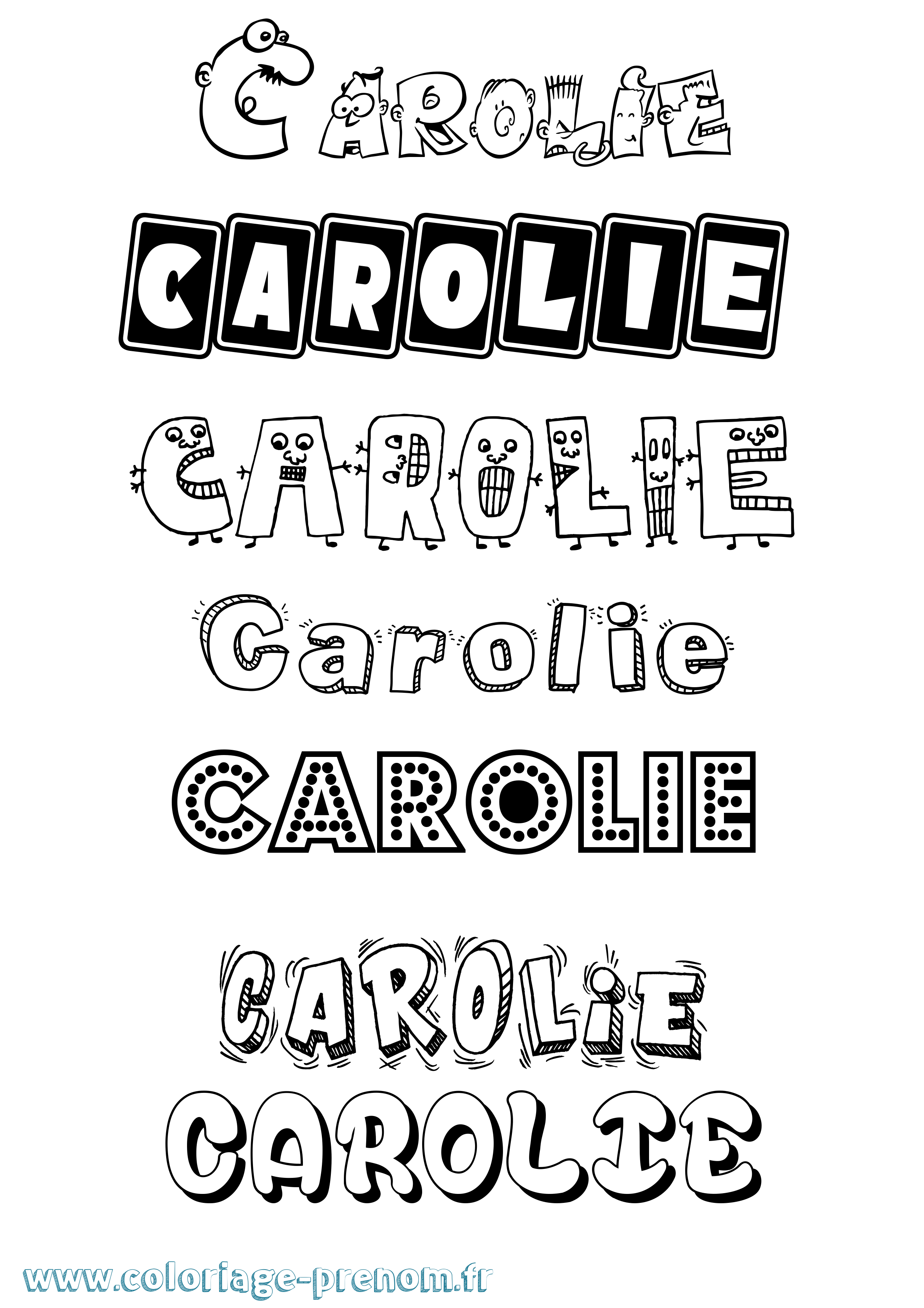 Coloriage Carolie Fun Coloriage prénom Carolie Fun