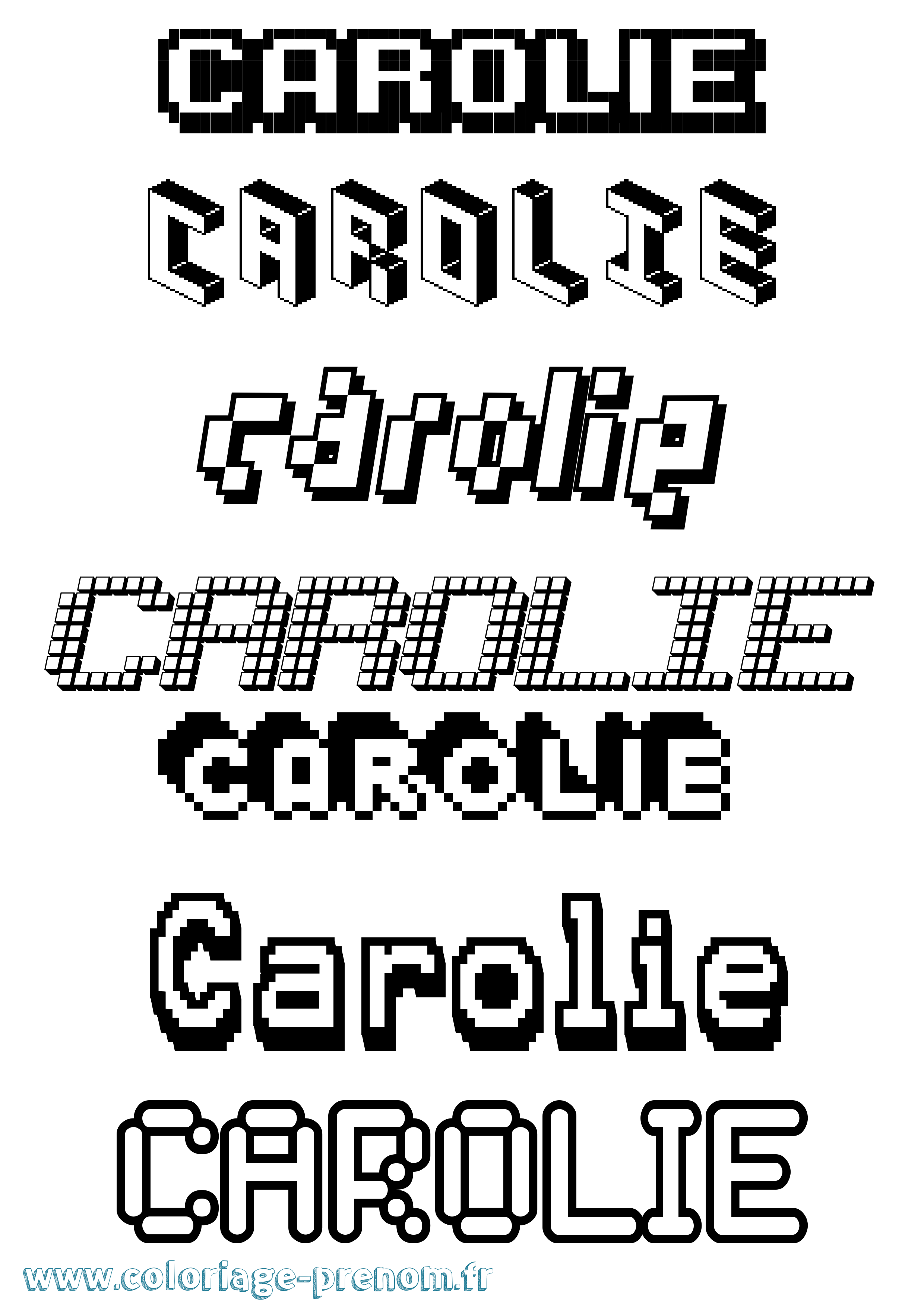 Coloriage Carolie Pixel Coloriage prénom Carolie Pixel