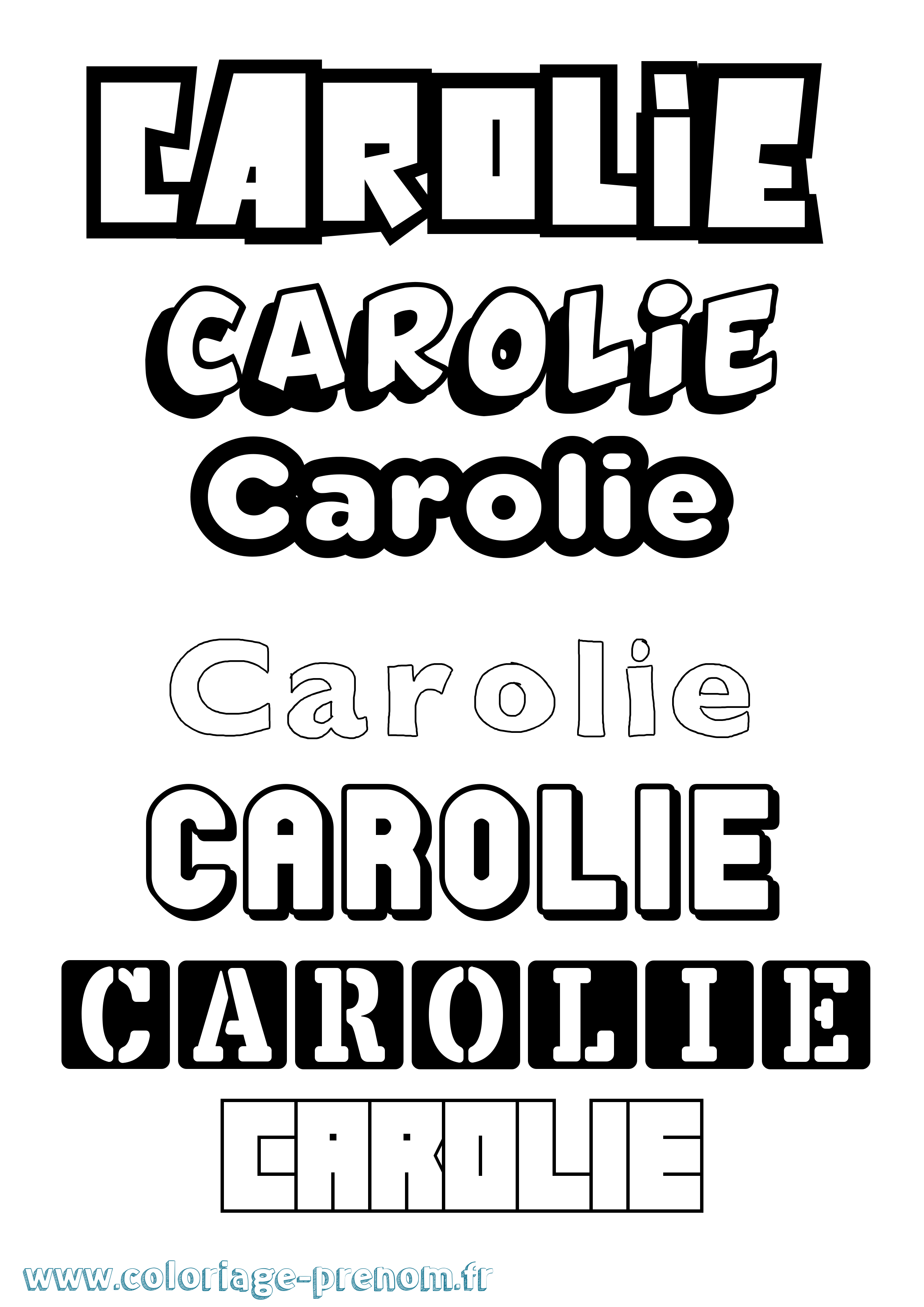 Coloriage Carolie Simple Coloriage prénom Carolie Simple
