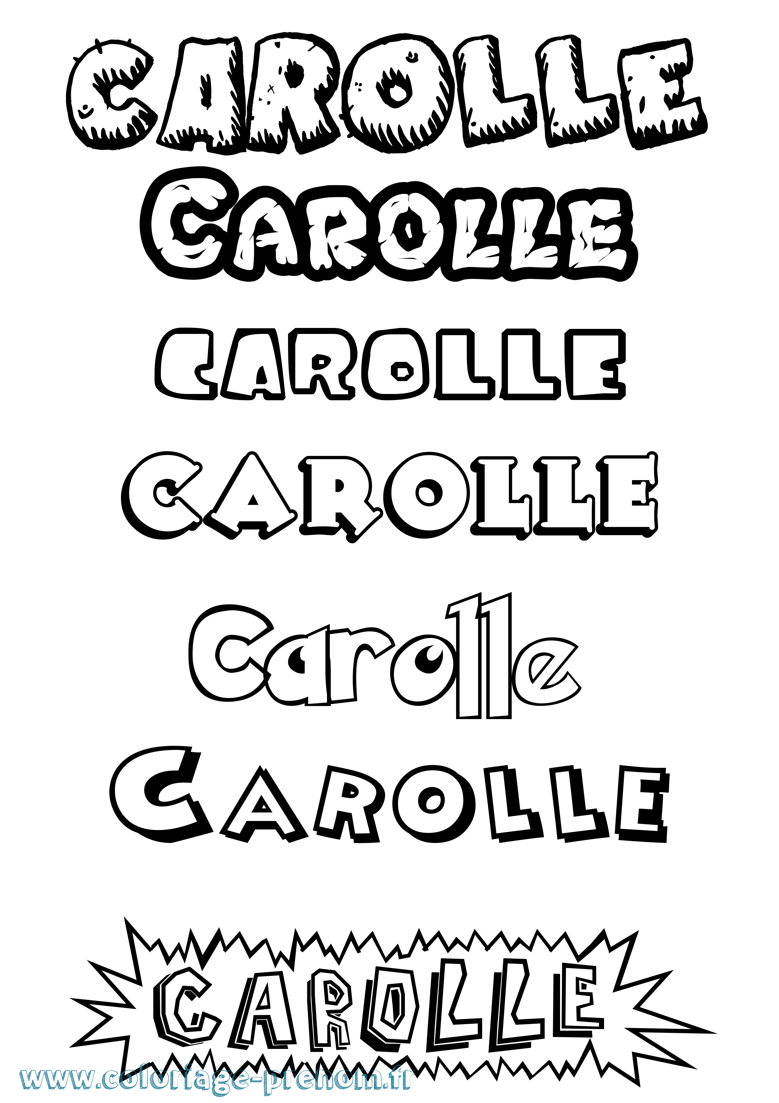 Coloriage Carolle Dessin Animé Coloriage prénom Carolle Dessin Animé