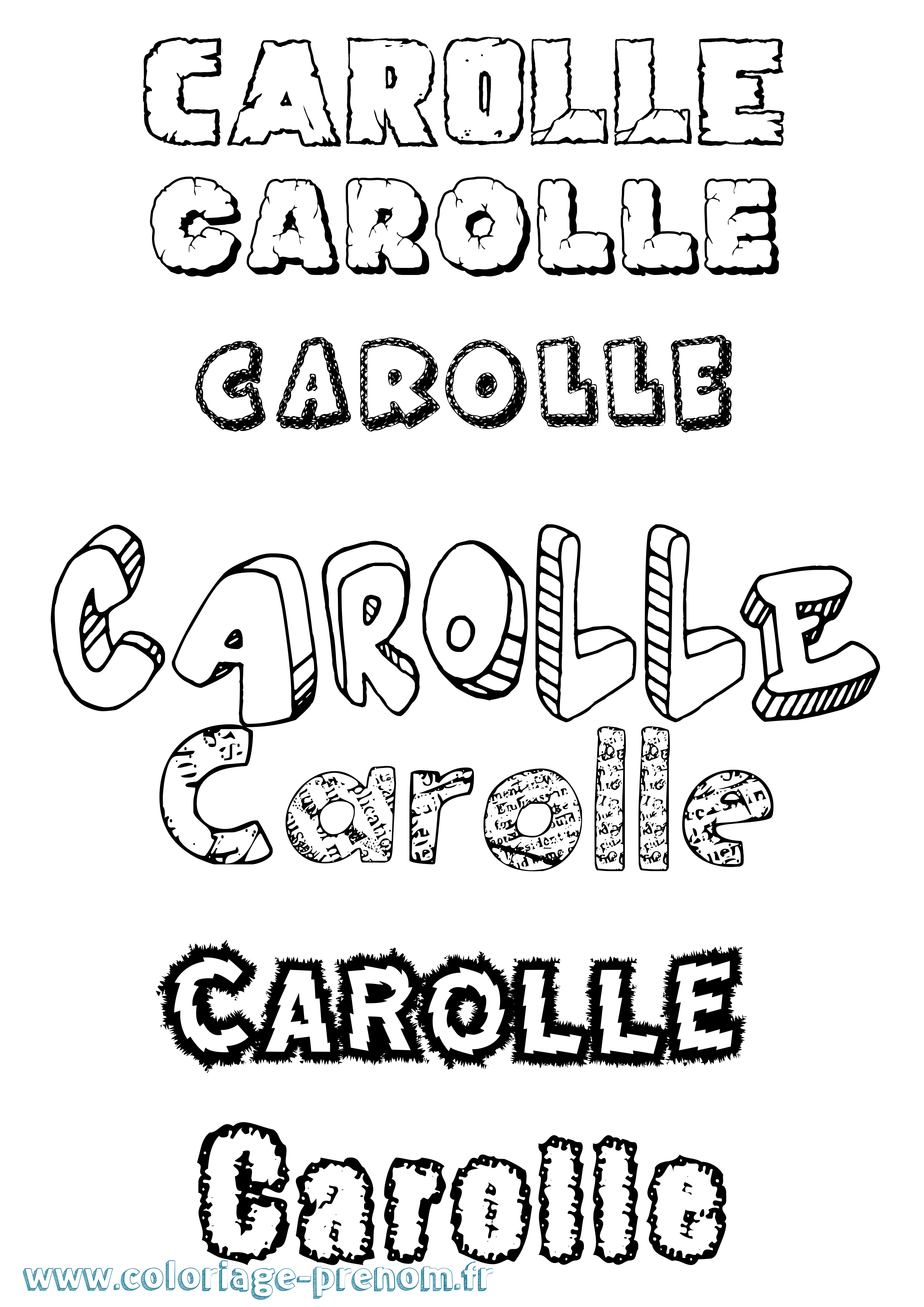 Coloriage Carolle Destructuré Coloriage prénom Carolle Destructuré