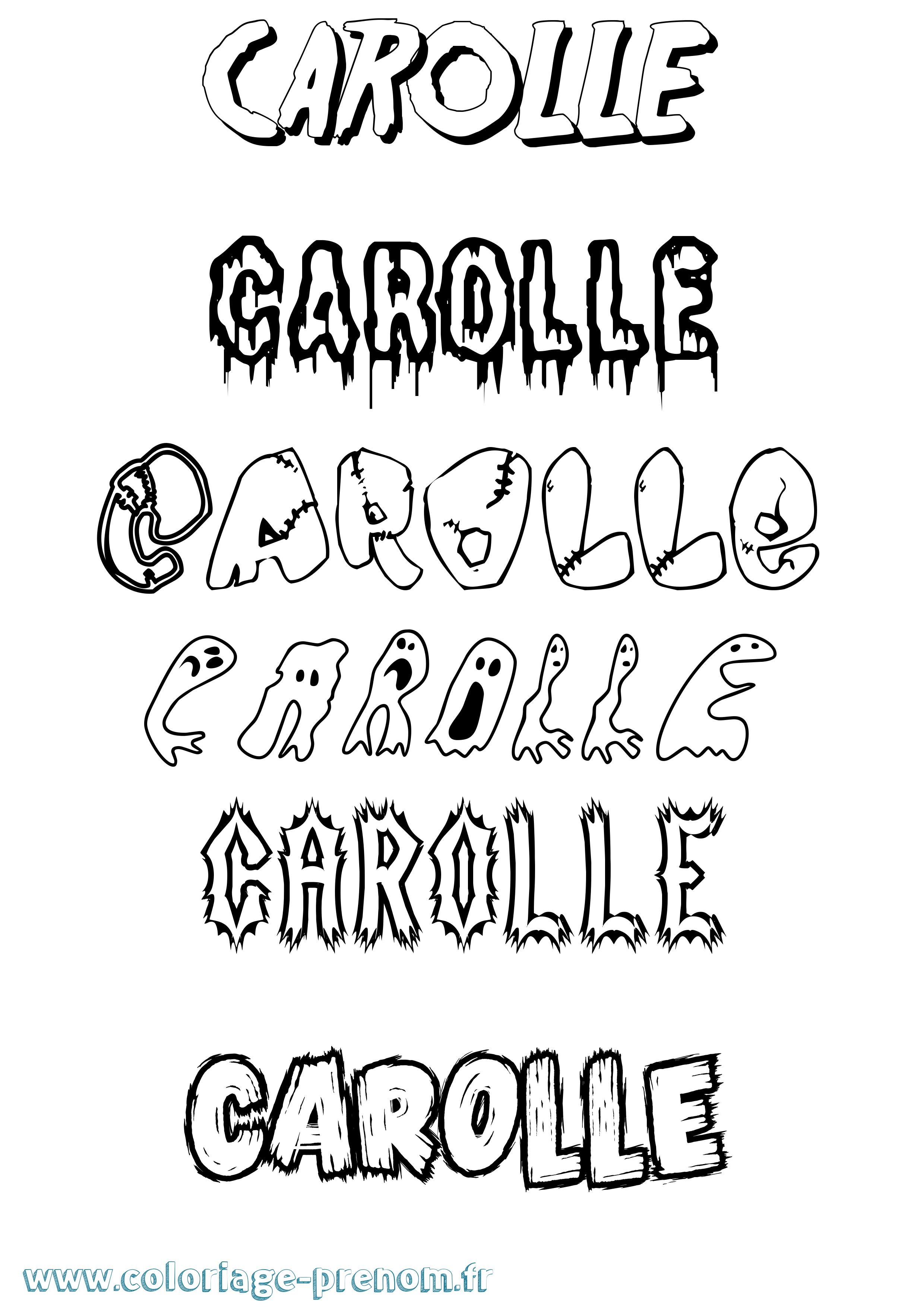Coloriage Carolle Frisson Coloriage prénom Carolle Frisson