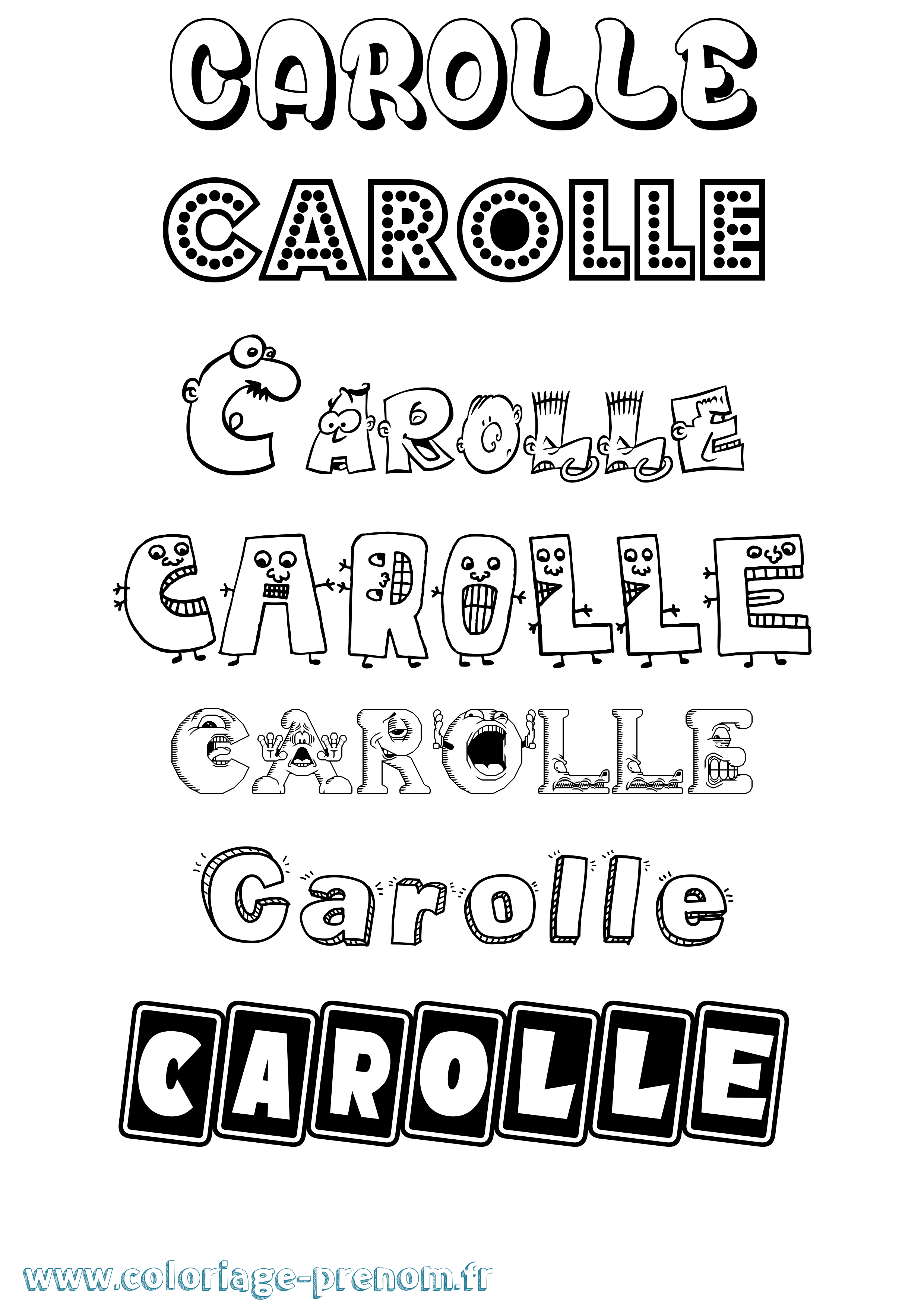 Coloriage Carolle Fun Coloriage prénom Carolle Fun