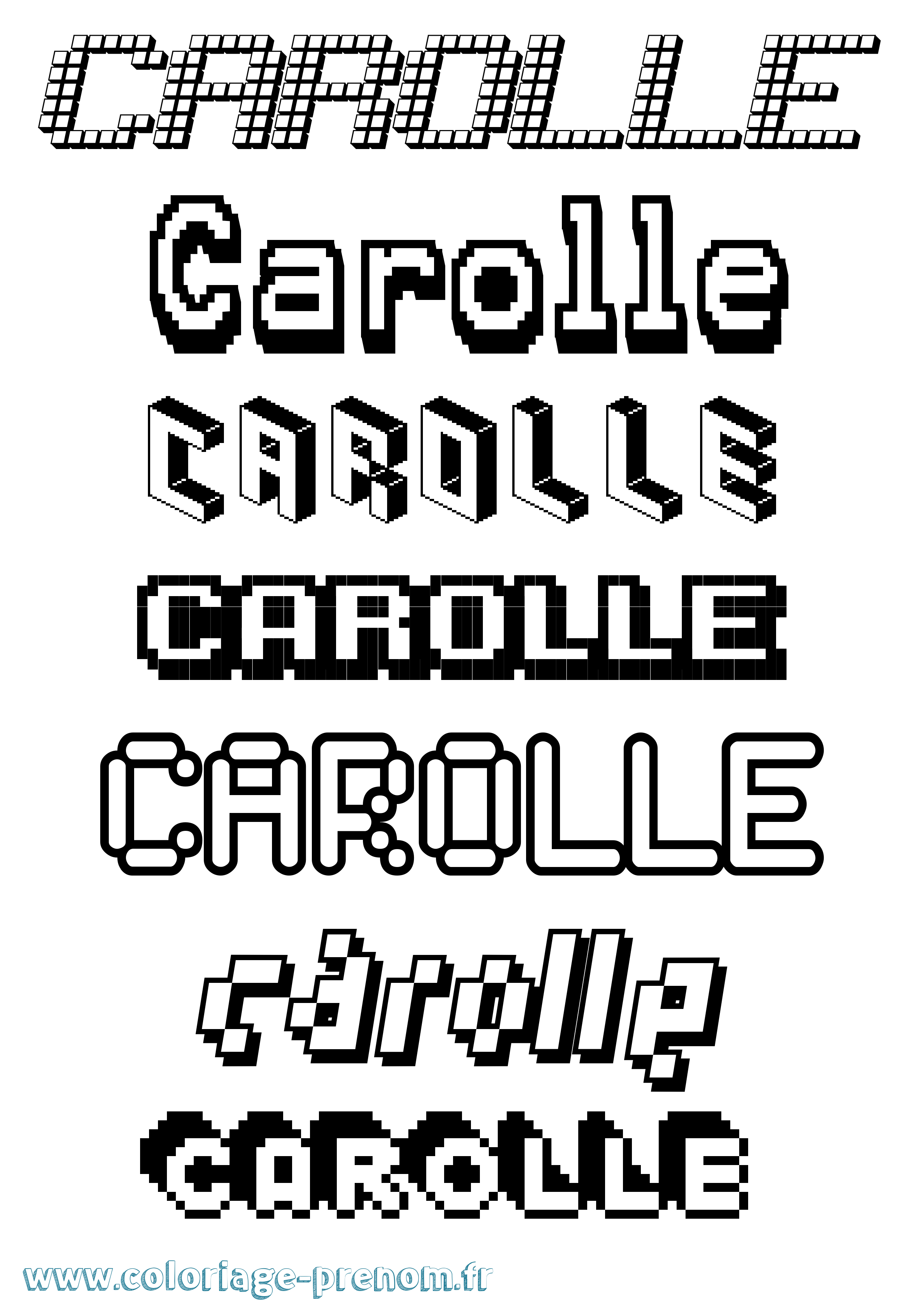 Coloriage Carolle Pixel Coloriage prénom Carolle Pixel