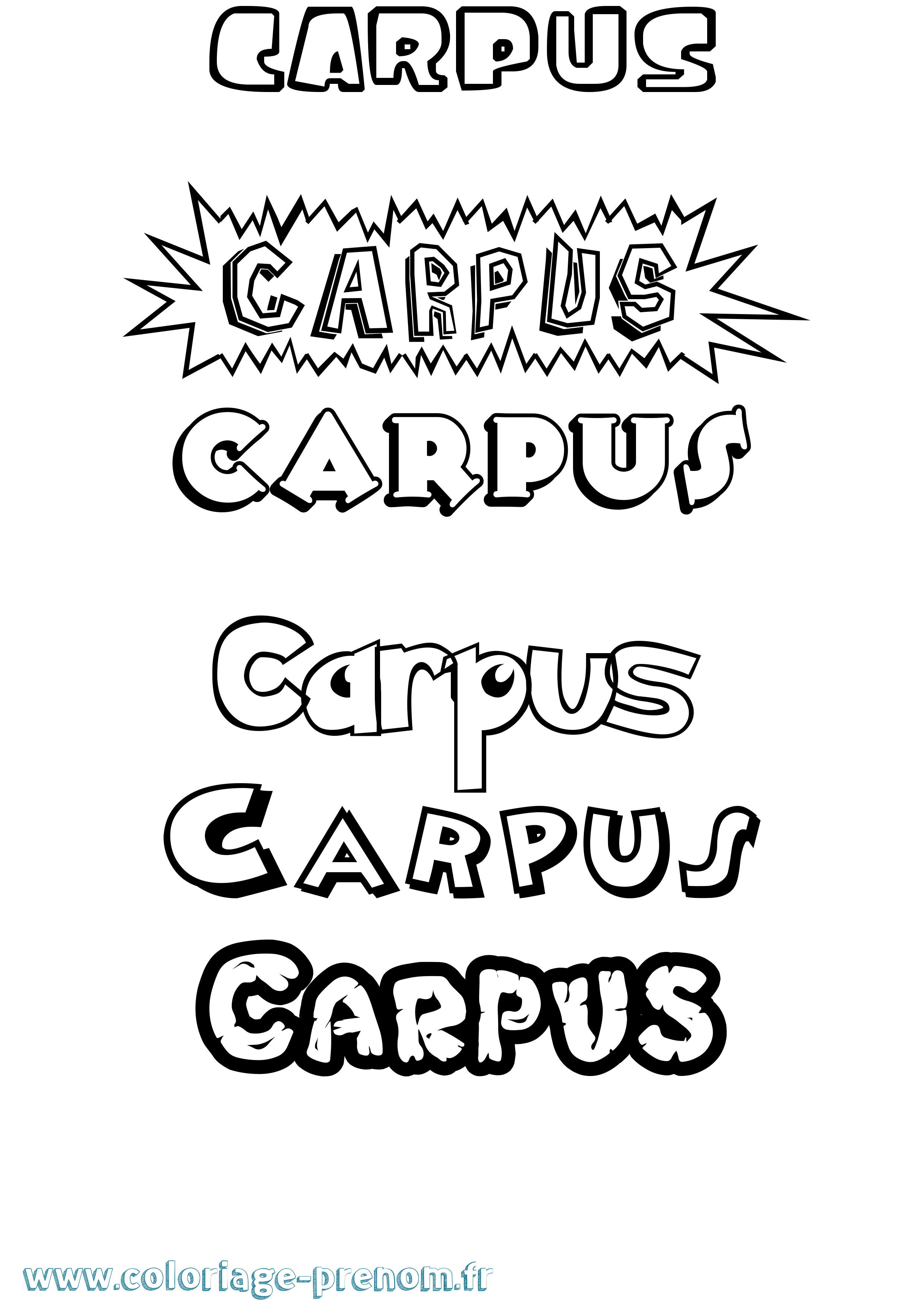 Coloriage Carpus Dessin Animé Coloriage prénom Carpus Dessin Animé