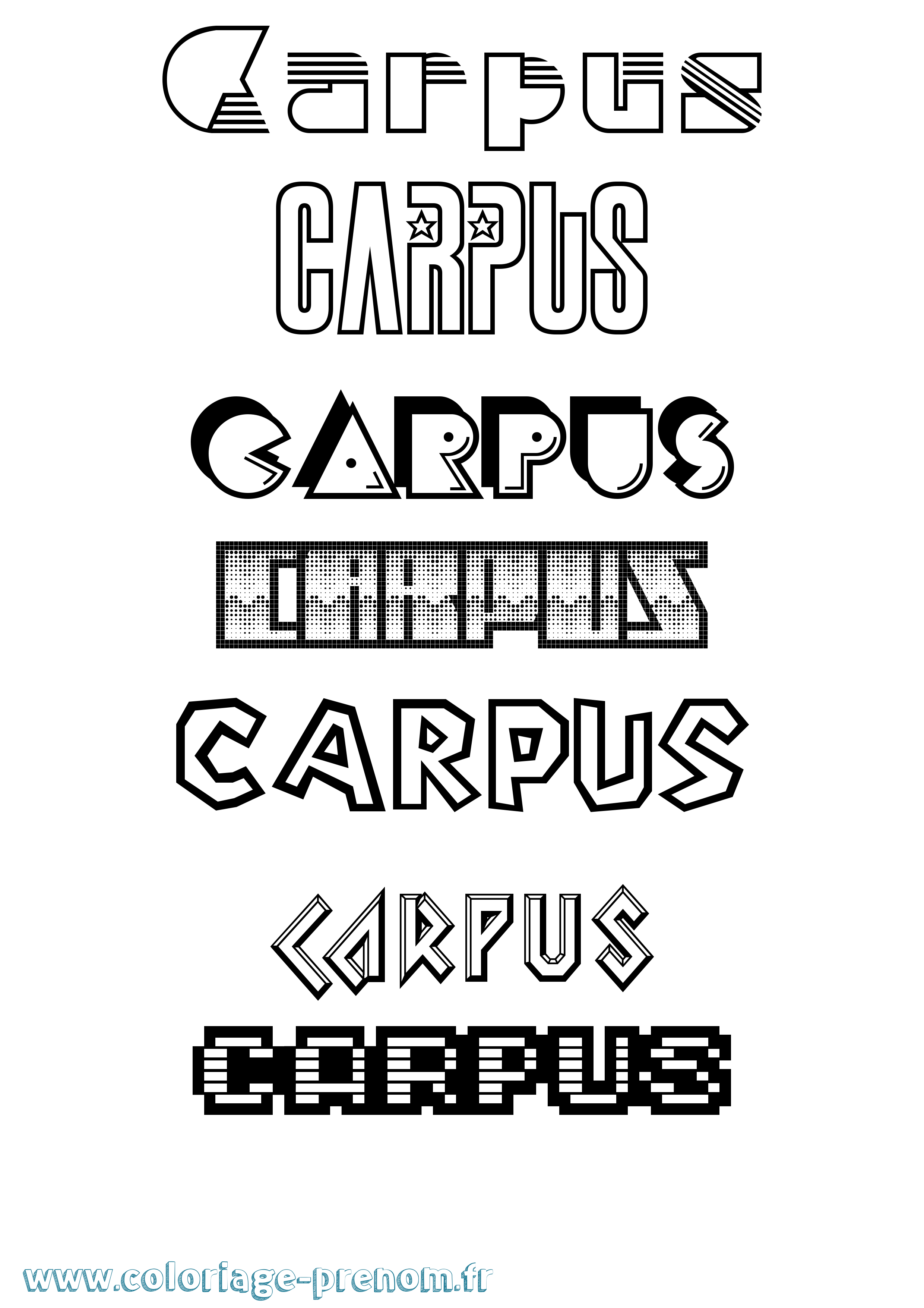 Coloriage Carpus Jeux Vidéos Coloriage prénom Carpus Jeux Vidéos