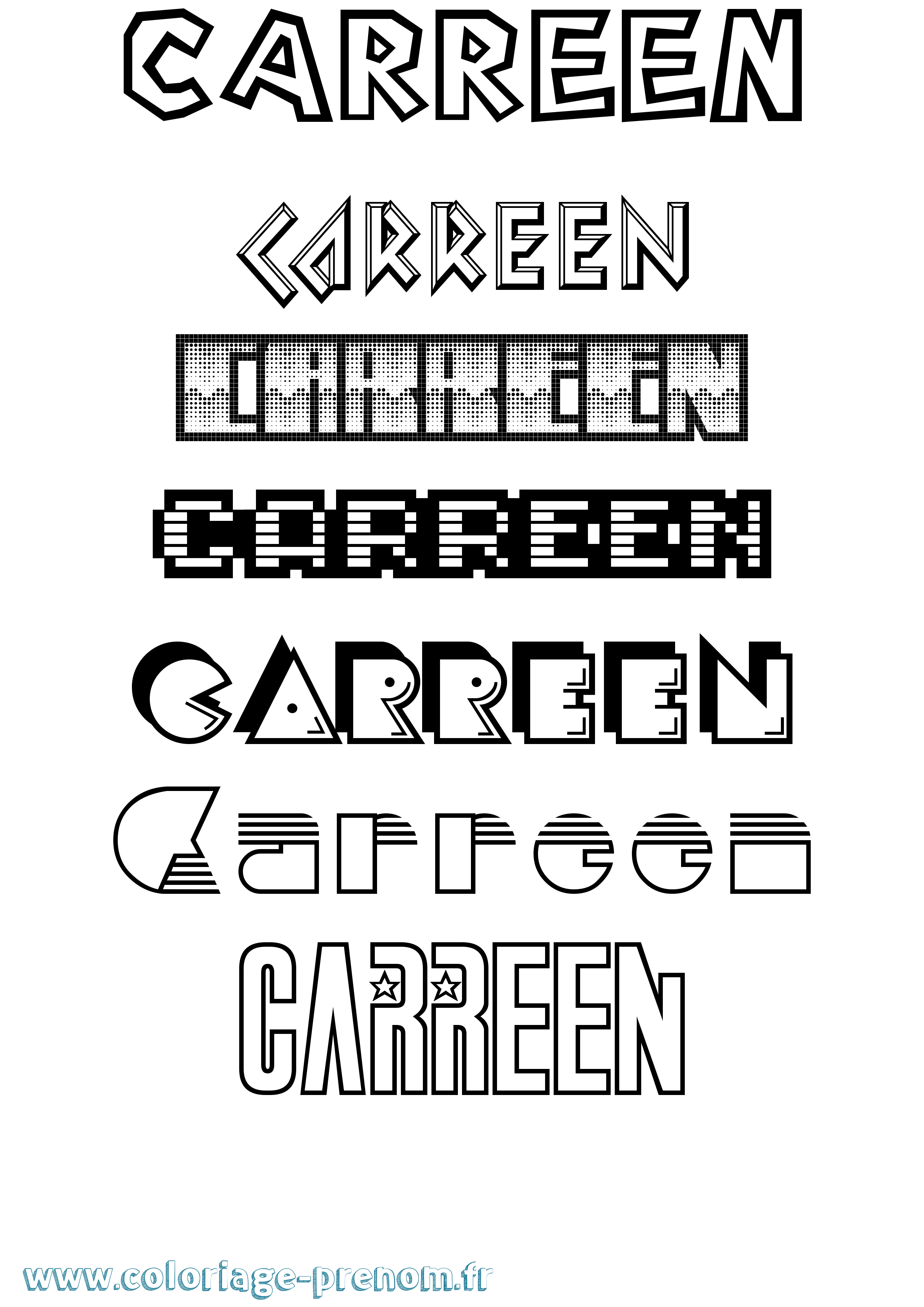 Coloriage Carreen Jeux Vidéos Coloriage prénom Carreen Jeux Vidéos