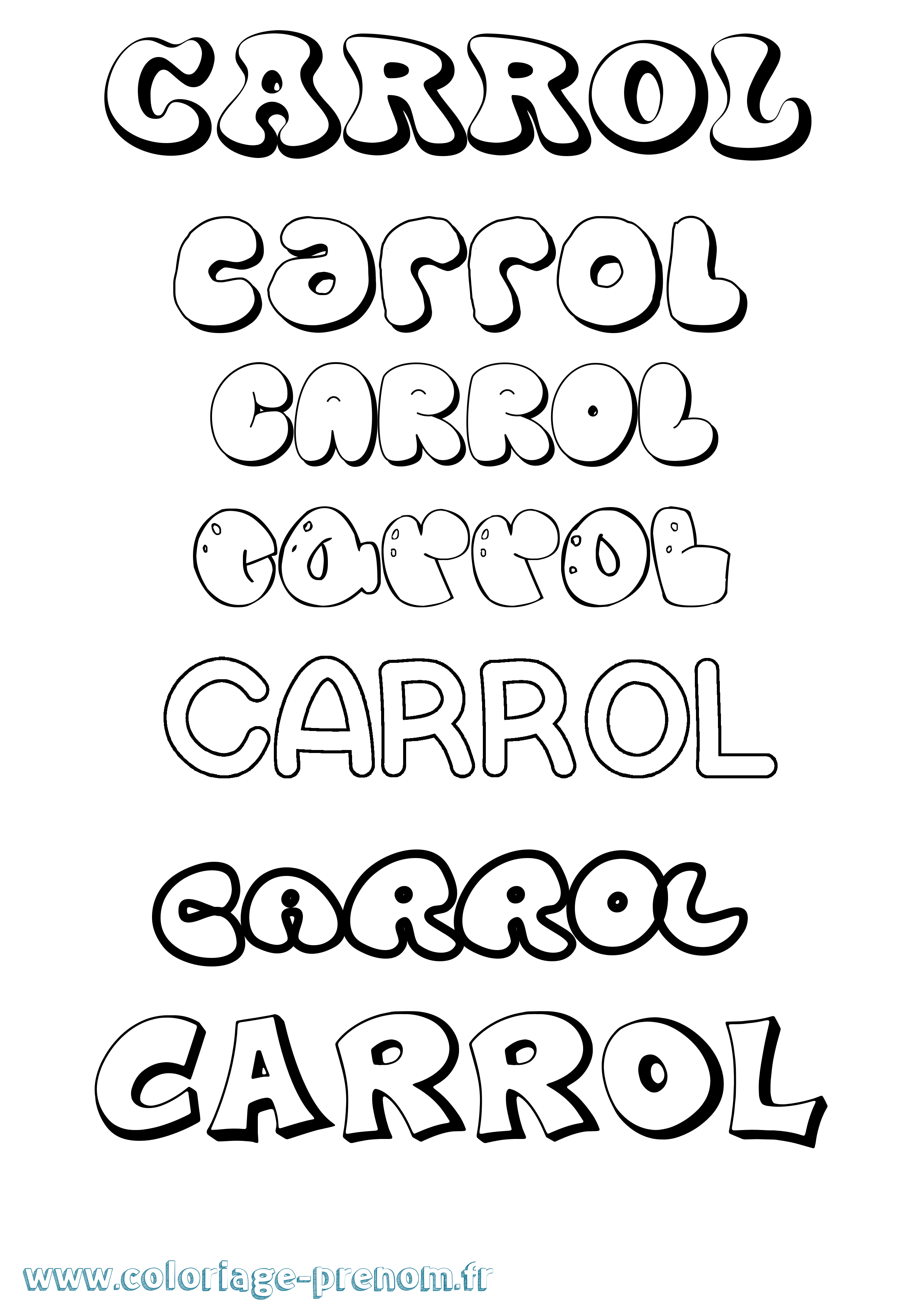 Coloriage Carrol Bubble Coloriage prénom Carrol Bubble