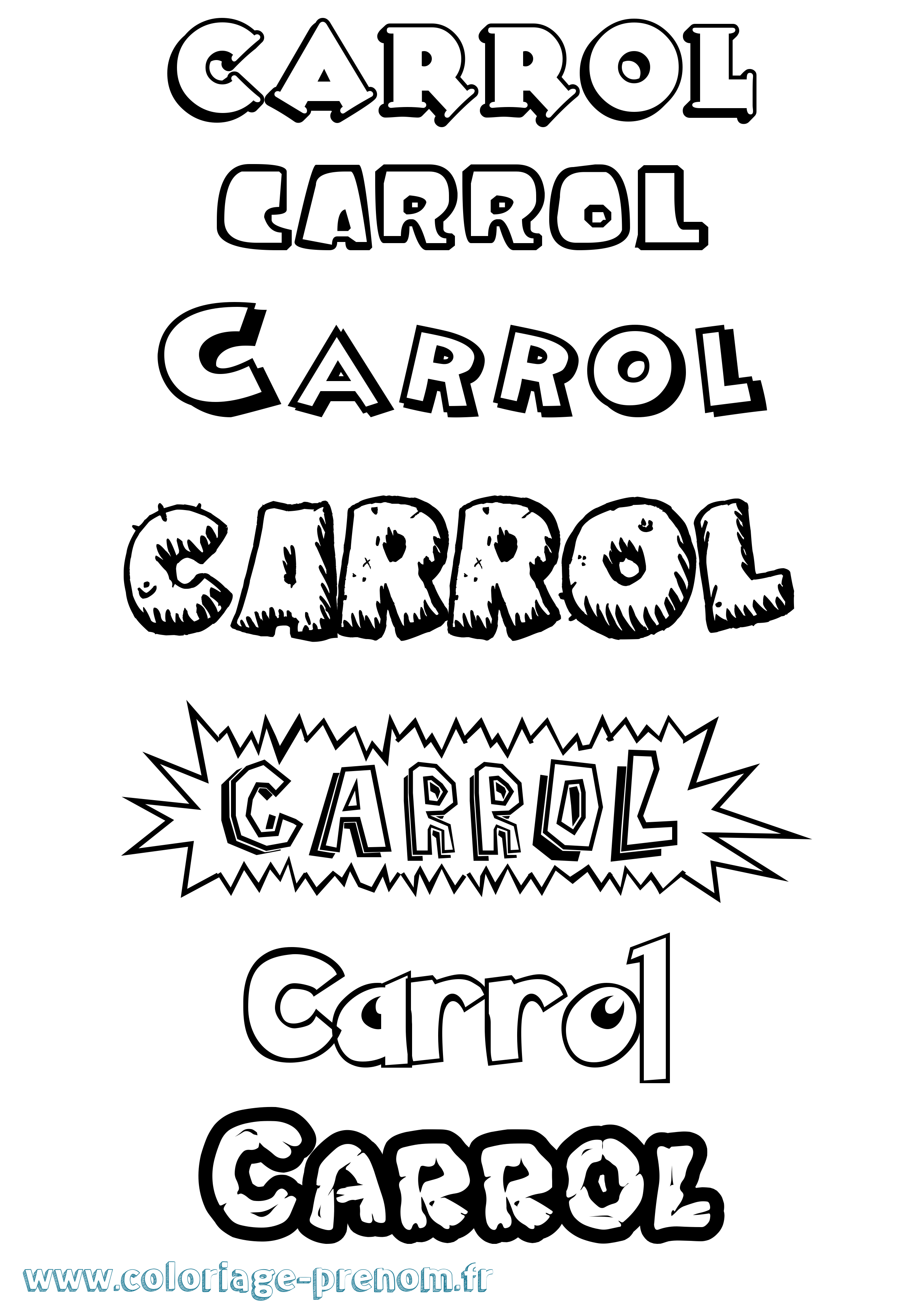 Coloriage Carrol Dessin Animé Coloriage prénom Carrol Dessin Animé