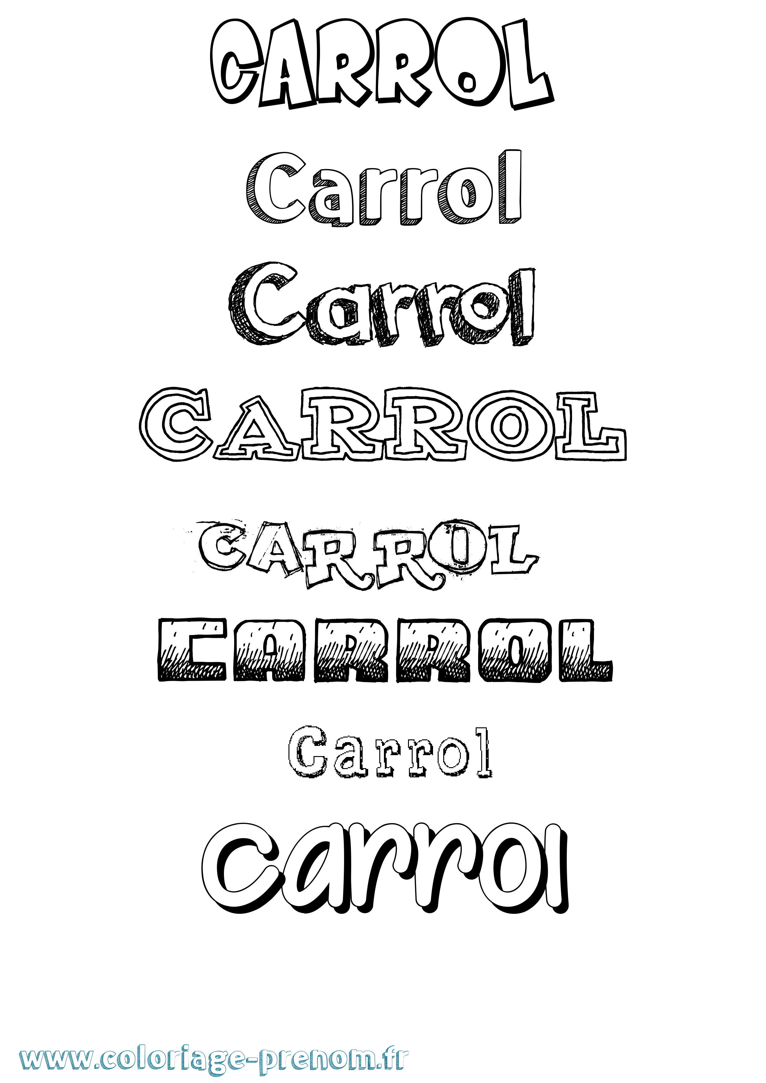 Coloriage Carrol Dessiné Coloriage prénom Carrol Dessiné